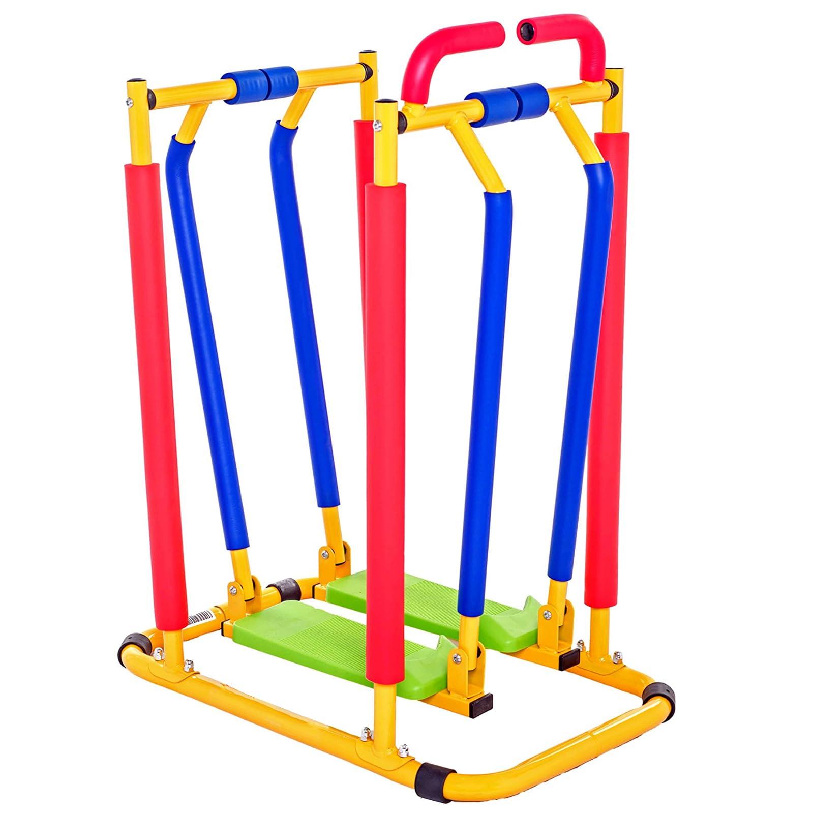 QBDGXFC Fitness Exercise Equipment for Kids, Children's Play Workout Equipment, Adjustable Barbell Toy Set for Kids Fitness, Weight Bench Set Adjustable Barbell Toy Set,C