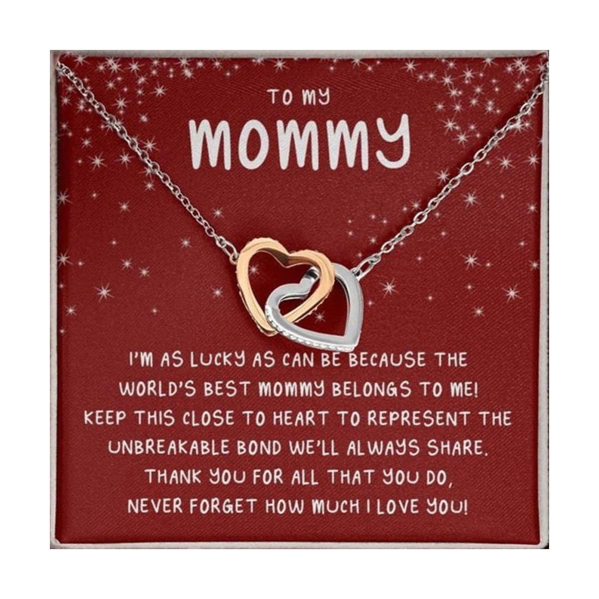 MAMABLUESKY To My Mommy Necklace, Mothers Day Gift, Mommy To Be Gift From Bump, New Mom Necklace, Best Gifts for Mom, Gift for Expecting Moms, New Mom Gift From Husband, Pregnancy Gift for Mommy, Birthdays Gift for Pregnant Wife, Birthday Moms To Be Gifts (STAND