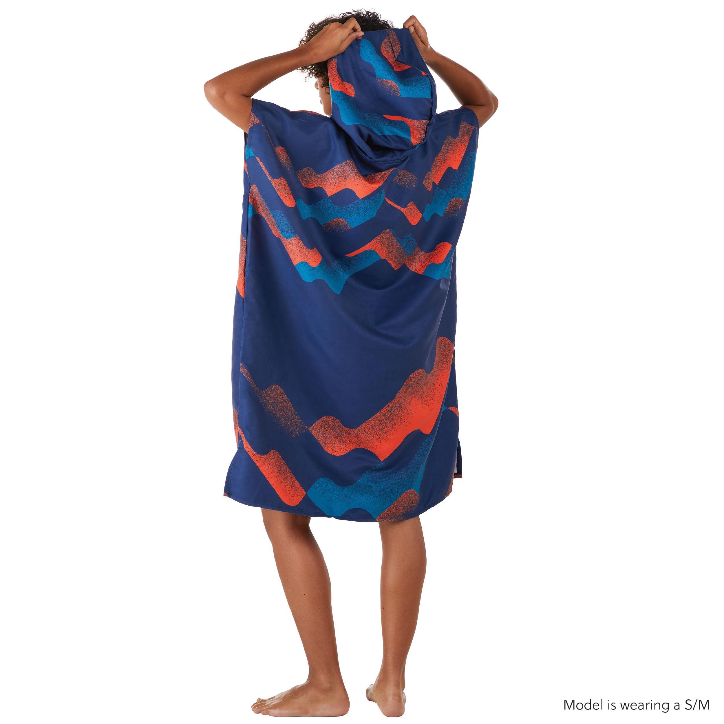PackTowl PackTowl Lightweight Microfiber Hooded Changing Poncho, Riso Wave, Small/Medium