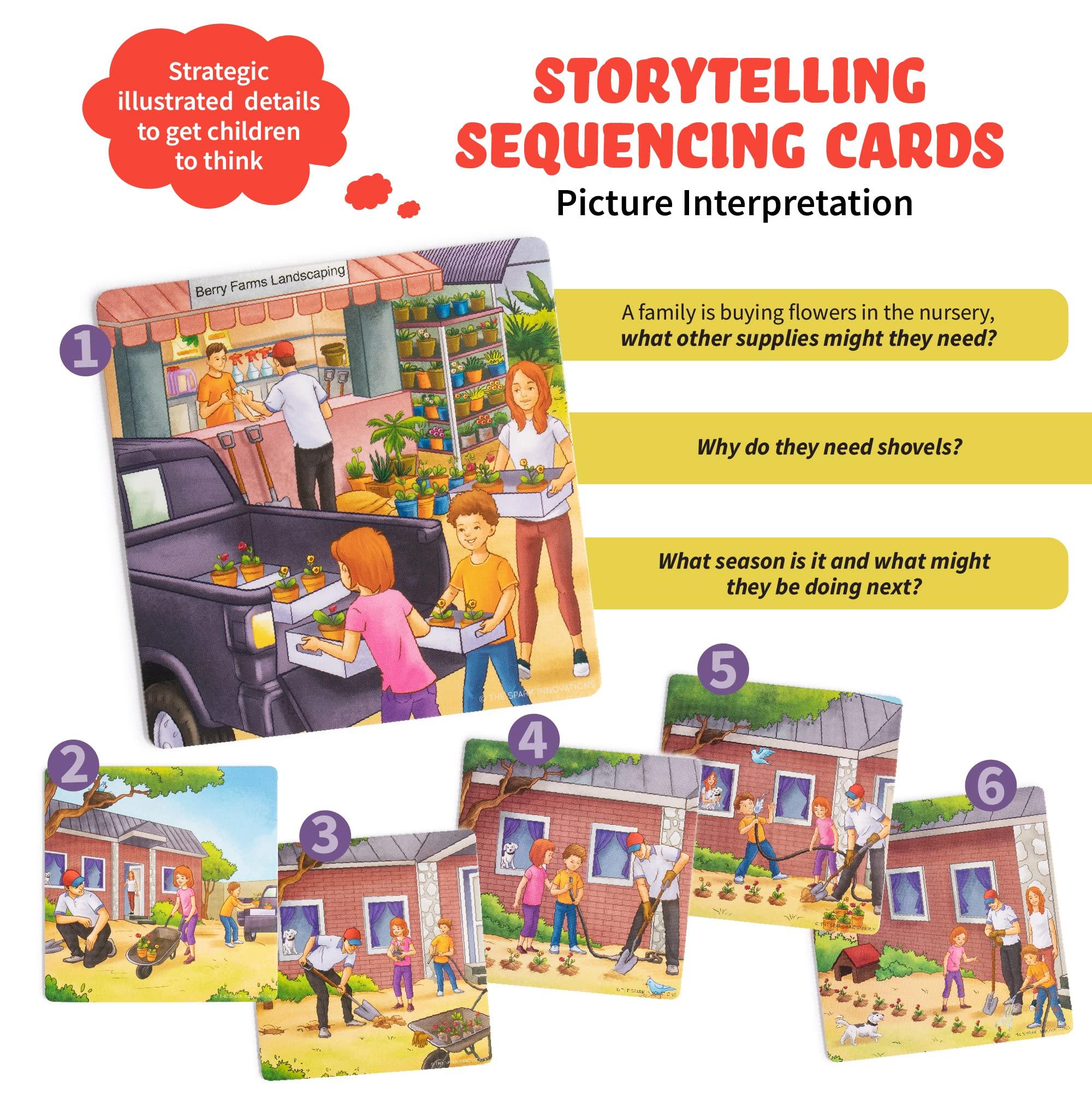 SPARK INNOVATIONS SPARK INNOVATIONS Sequencing Cards Bundle (3), Storytelling Cards, Higher and Lower Level Boxes, Speech Therapy Games, Learning Toys, Speech Therapy Games Bundle