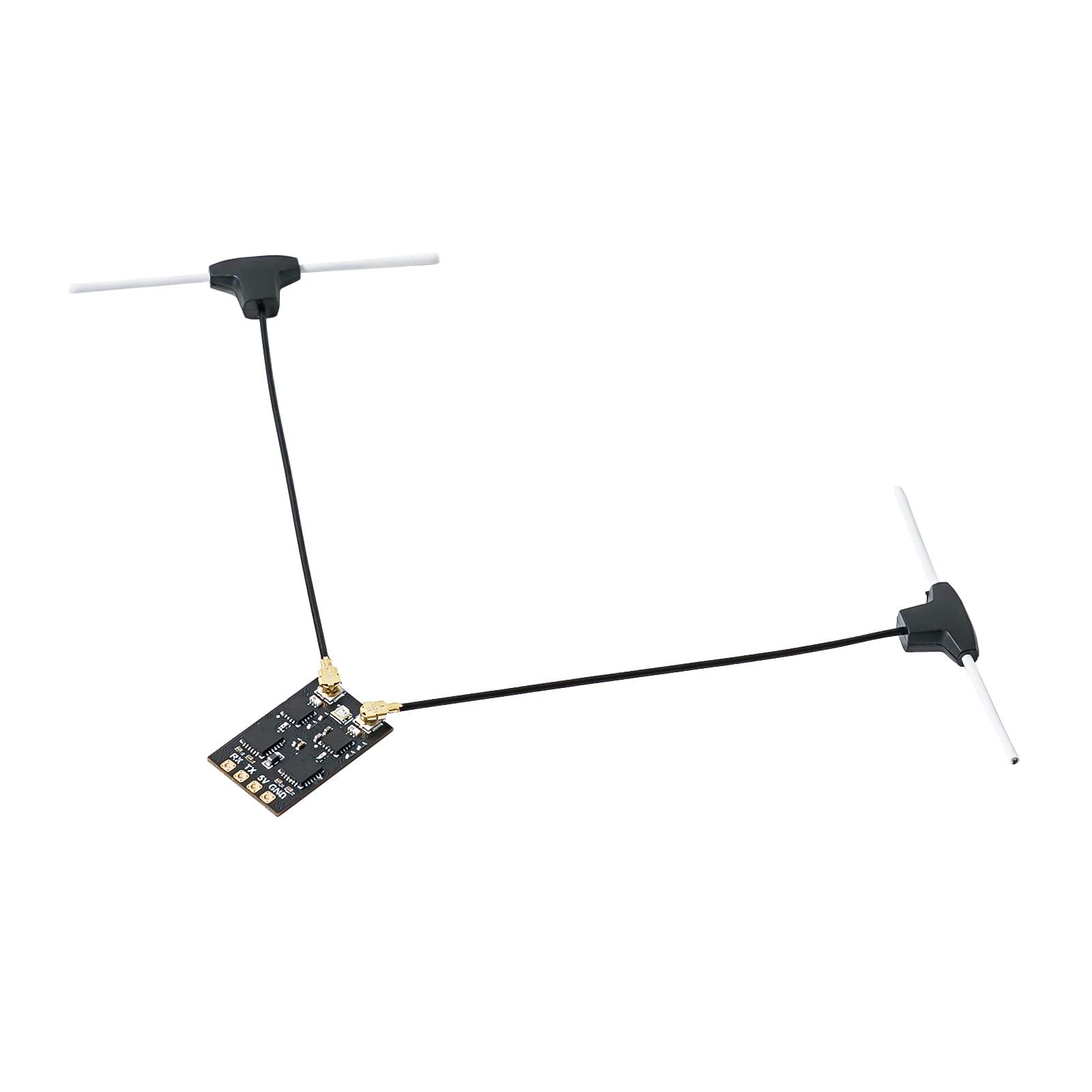 BETAFPV BETAFPV SuperD ExpressLRS 2.4GHz V3.0 Diversity Receiver with Two Antennas TXCO Tech Long Range Performance Support CRSF Protocol Compatible with FPV Drone Freestyle and Fixed-Wing Aircraft