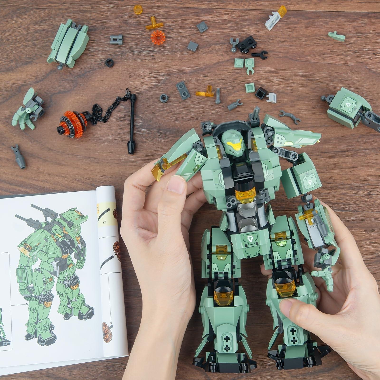 HIGH GODO HIGH GODO Transforming Mech Robot Building Blocks Set,Destroy Warrior City Action Mech Model Building Kit, 542 PCS Cool Robots Toys Gift for Adults and Kids Boys 6 7 8 10+