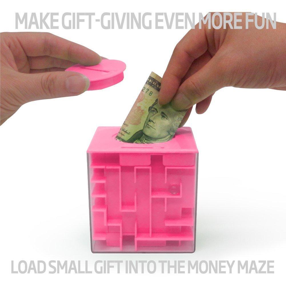 Trekbest Trekbest Money Maze Puzzle Box - A Fun Unique Way to Give Gifts for Kids and Adults (Pink)