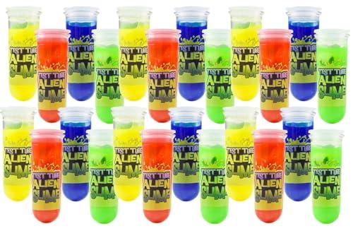Curious Minds Busy Bags Bulk - 24 Alien Test Tube Slime with Mini Figurine - Oozy Gooey Fun Party Favor Prize Toy (2 Dozen)