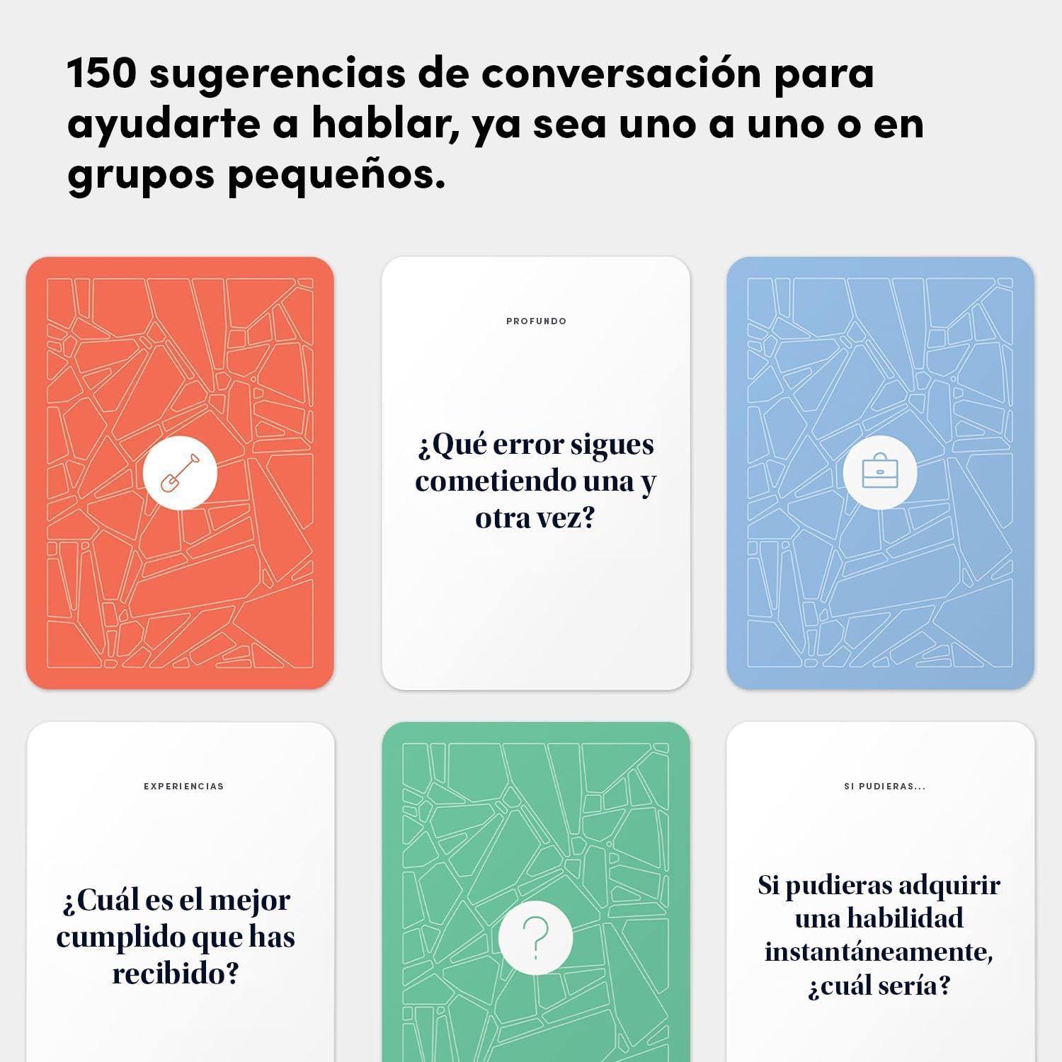 BestSelf Co. BestSelf Rompehielo (Icebreaker Spanish)  150 Prompt Conversation Cards - Ice Breaker Game for Creating Real Conversations, Building Connections - Perfect Playing Cards for Friends, Family, Dates