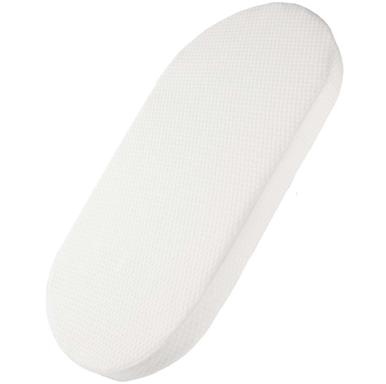 Mecc ecoh Mecc ecoh Baby Bassinet Mattress with 100% Breathable Cover, Water-Resistant Lining Rattan Oval Bassinet Pad, Hypoallergenic, Non-Toxic, Safer, Hypoallergenic, for Moses Basket, 15" x 30" x 2"