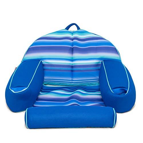 Big Joe Big Joe Lazy Lounger No Inflation Needed Pool Float with Headrest and Footrest, Blurred Blue Double Sided Mesh, Quick Draining Fabric, 3.5 feet Lounger