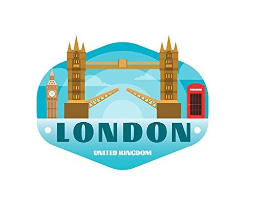 M EXPLORE MOJA London, England 3 inch Sticker, S367 (Waterproof Vinyl Decal for Car, Water Bottle, Laptop, iPad, Window, Cooler, Luggage, Bumper, Toolbox, Locker), 3 inch
