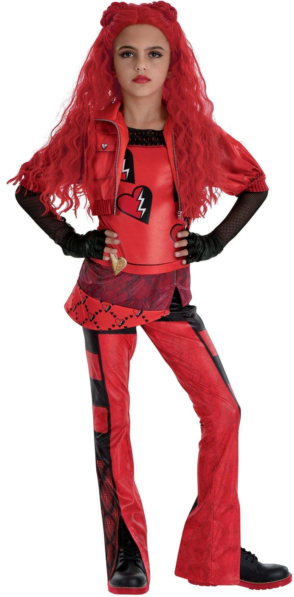 Party City Party City Red Costume for Girls - Disney Descendants 4 The Rise of Red Costume Includes Shirt with Attached Jacket, Pants, Belt, & Gloves - Costumes for Halloween, Birthday Parties, & Themed Events