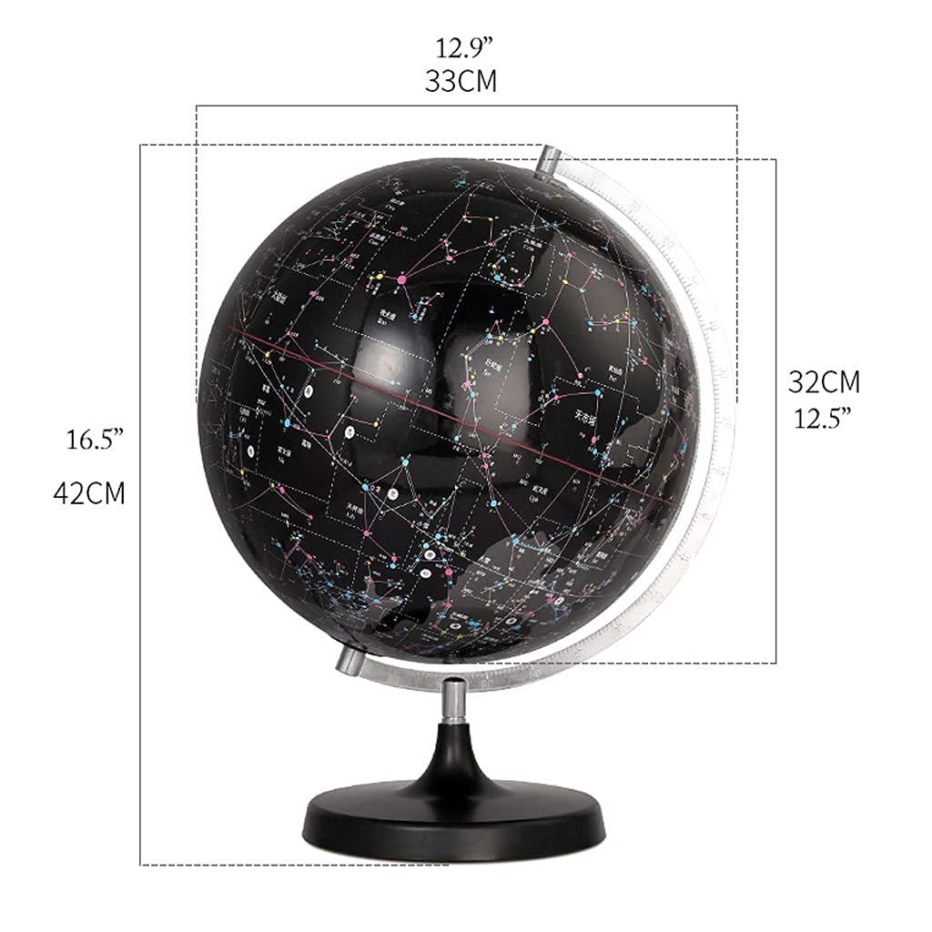 TEmkin TEmkin Constellation Globe 32cm Large Clear Celestial Globe Black with Lighted Light Up Globe Lamp Desk Plastic Celestial Globe for Kids