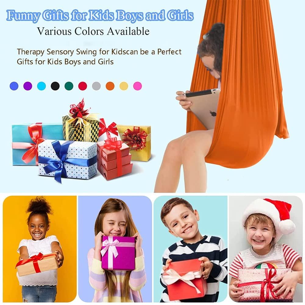 BSFHQS BSFHQS Sensory Swing for Adults Indoor Therapy Swing for Kids Adjustable Snuggle Cuddle Hammock Ideal for Autism Children to Playing and Calming Hardware Included