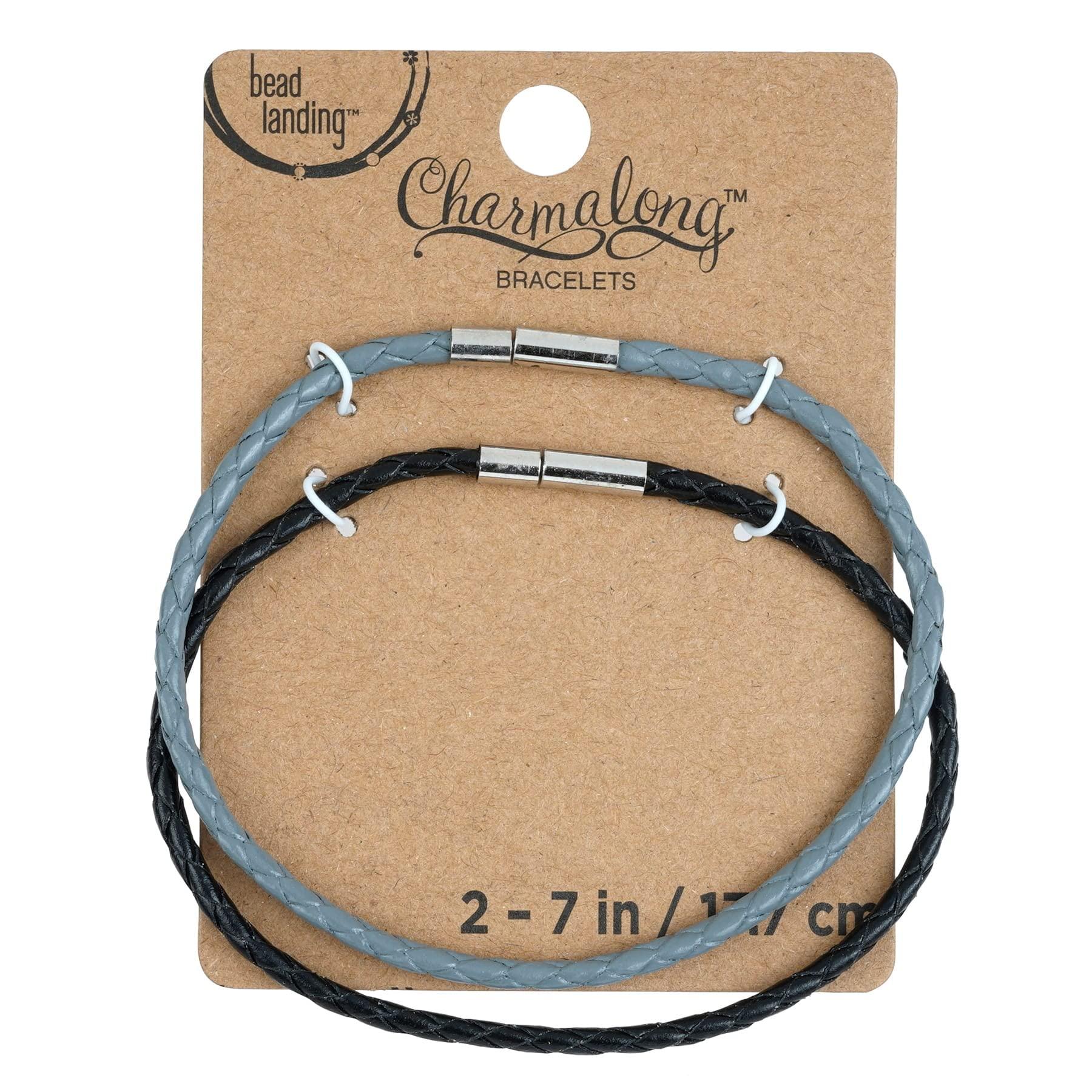 Bead Landing Bead Landing 12 Packs: 2 ct. (24 total) Charmalong Black & Grey Bracelets