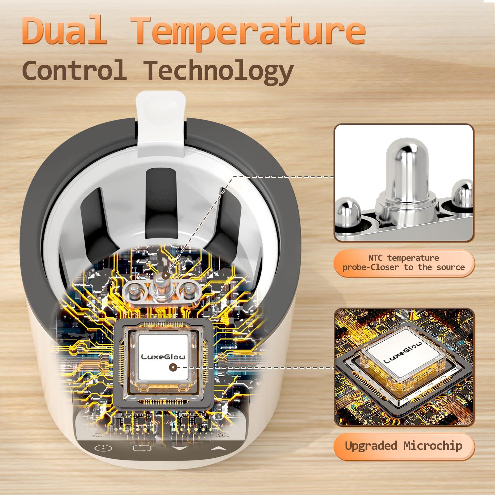 LuxeGlow Fast Baby Bottle Warmer for Breastmilk and Formula, Accurate Temperature Control, 10-in-1 Functionality Bottle Warmer for All Bottle Sizes with Thaw,Sterilizing, 24H Keep Warm, Food Heating