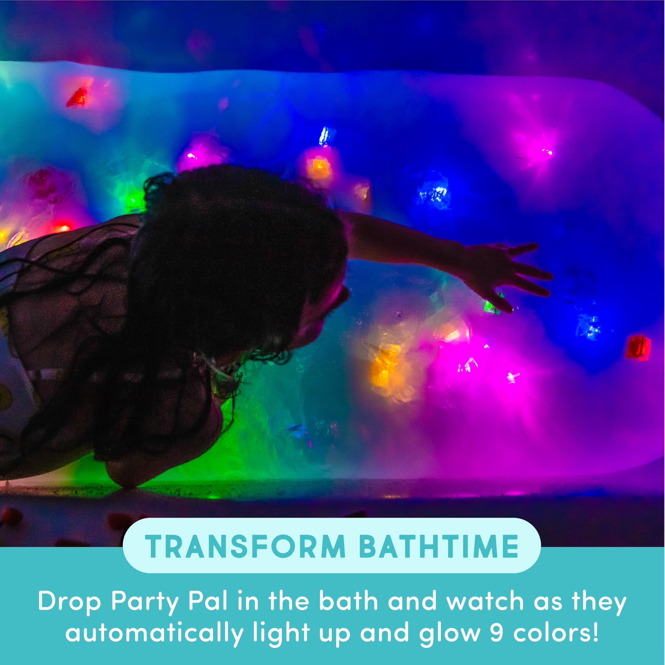 Glo Pals Glo Pals Party Pal Water-Activated Bath Toy with 6 Reusable Light-Up Cubes for Sensory Play
