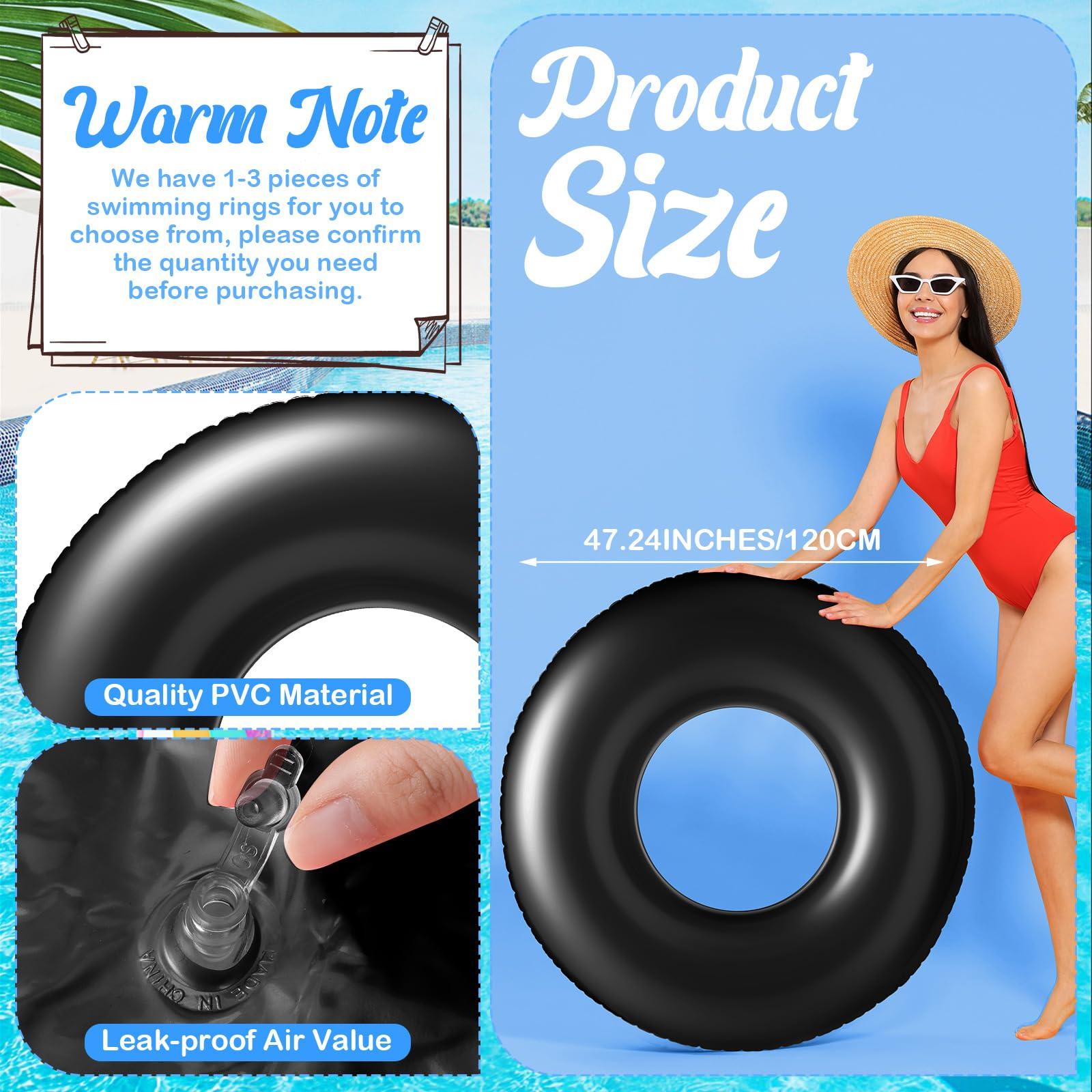 Gemscream Gemscream 2 Pcs Jumbo Inflatable Pool Float 47.24 Inches Swimming Ring Pool Floats Adult Inflatable Tube Toy for Summer Vacation Beach River Bachelorette Wedding Party Supplies