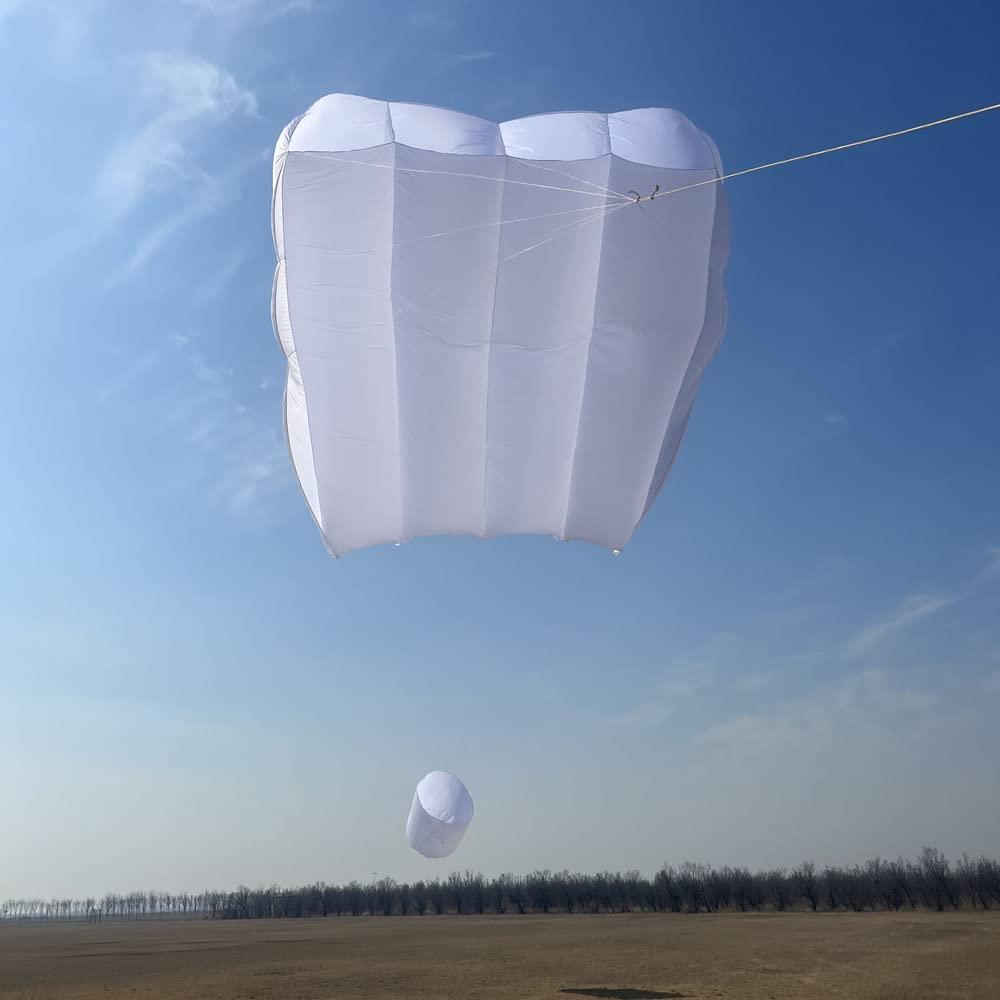 Yingfeida HFLY Kite 36 SQ.M. White Pilot Kite for Adults Large Soft Inflatable Nylon Tractor Show Flowform Kites