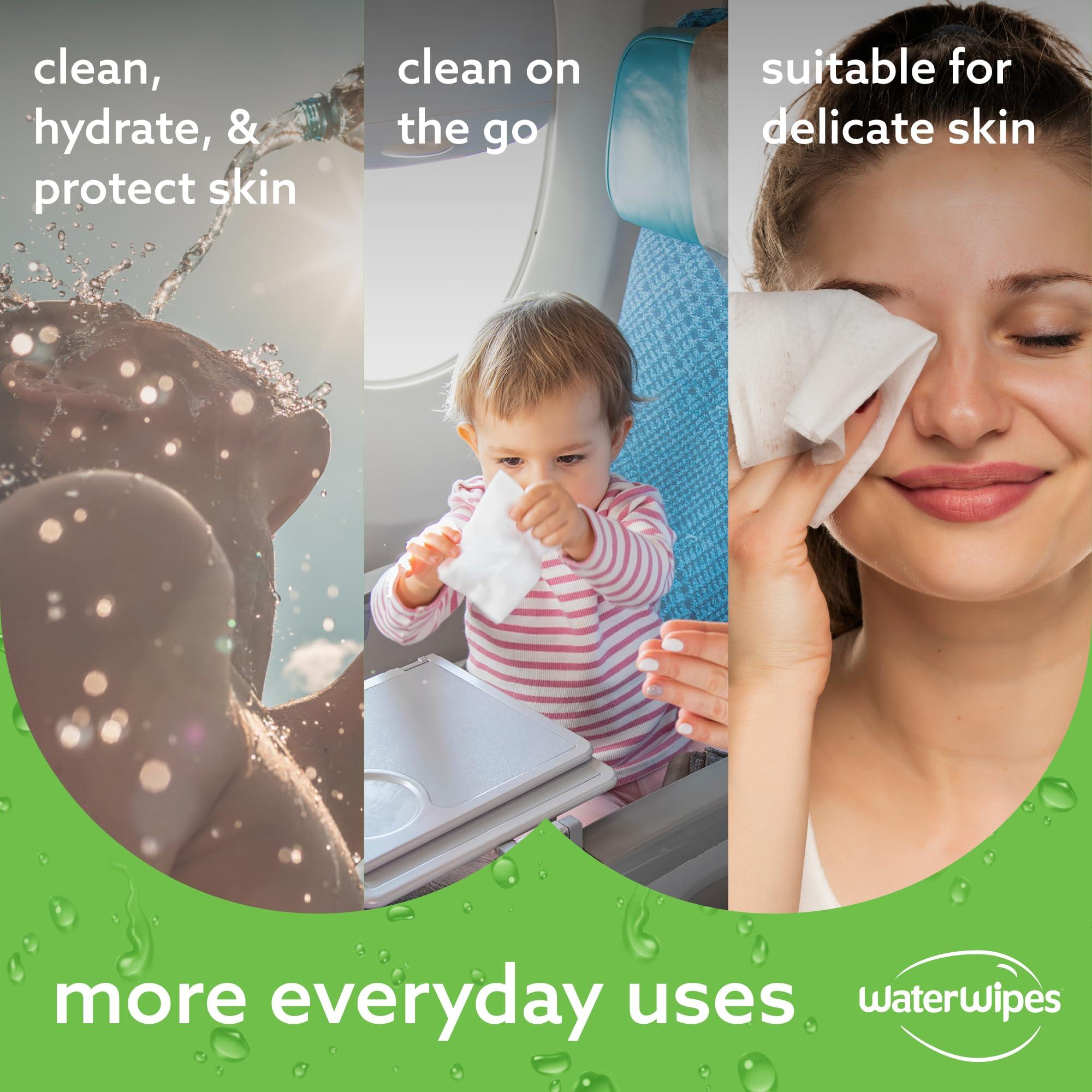 WaterWipes WaterWipes Hydrating Clean Baby Wipes, 99% Water-Based Formula with Aloe Vera to Hydrate & Clean Skin, Unscented & Hypoallergenic, 360 Count (6 Packs)