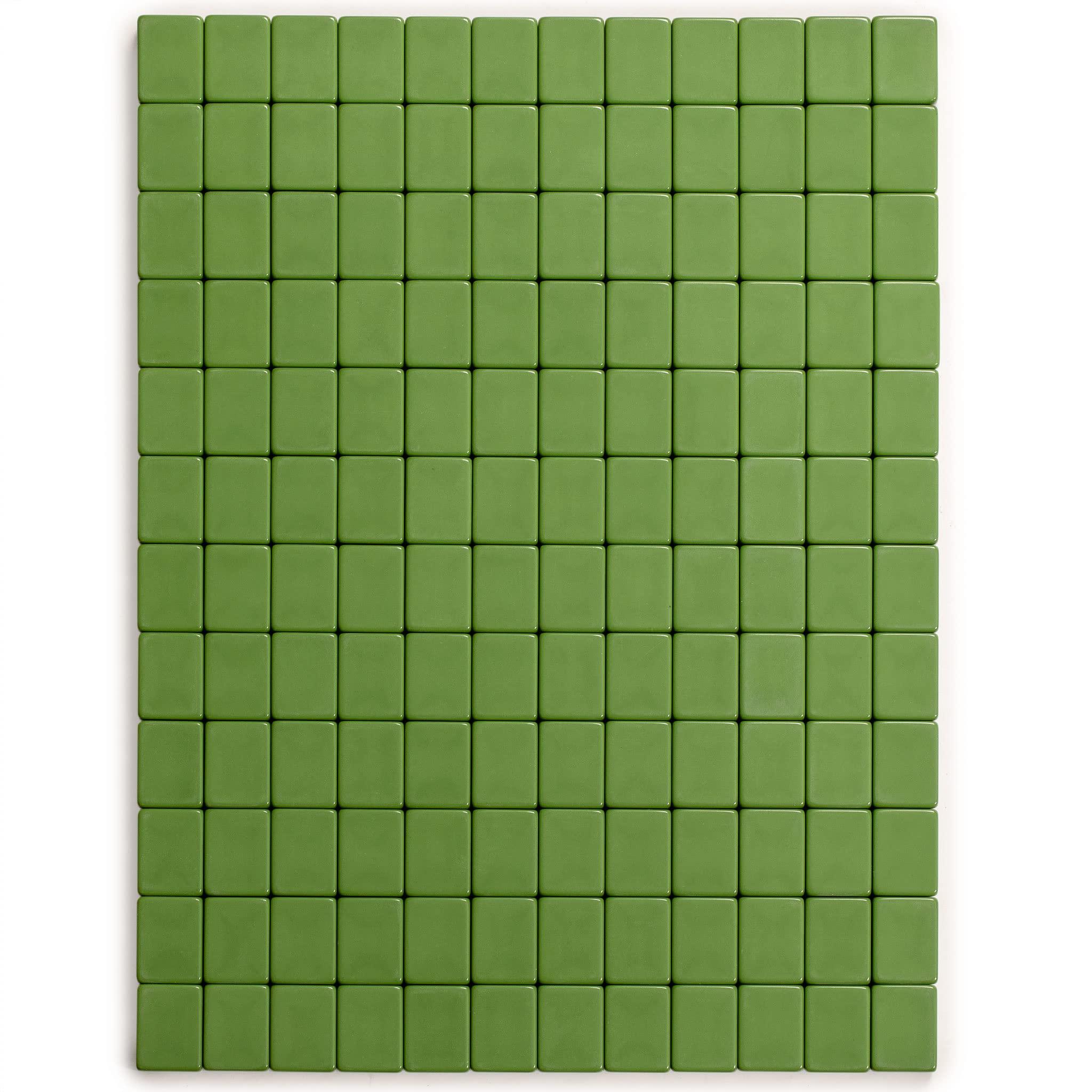 Yellow Mountain Imports Yellow Mountain Imports Japanese Riichi Mahjong Set - Large White and Green Tiles, Vinyl Case - Includes East Wind Tile, Betting Sticks, and Dice