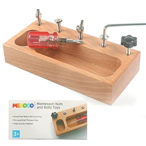 MEROCO MEROCO Montessori Screw Driver Board for Kids Montessori Materials Basic Skills Educational Learning Toys for 3 4 5 Year Old Kids Toddlers Sensory Montessori Toy Preschool Classroom Fine Motor Skills