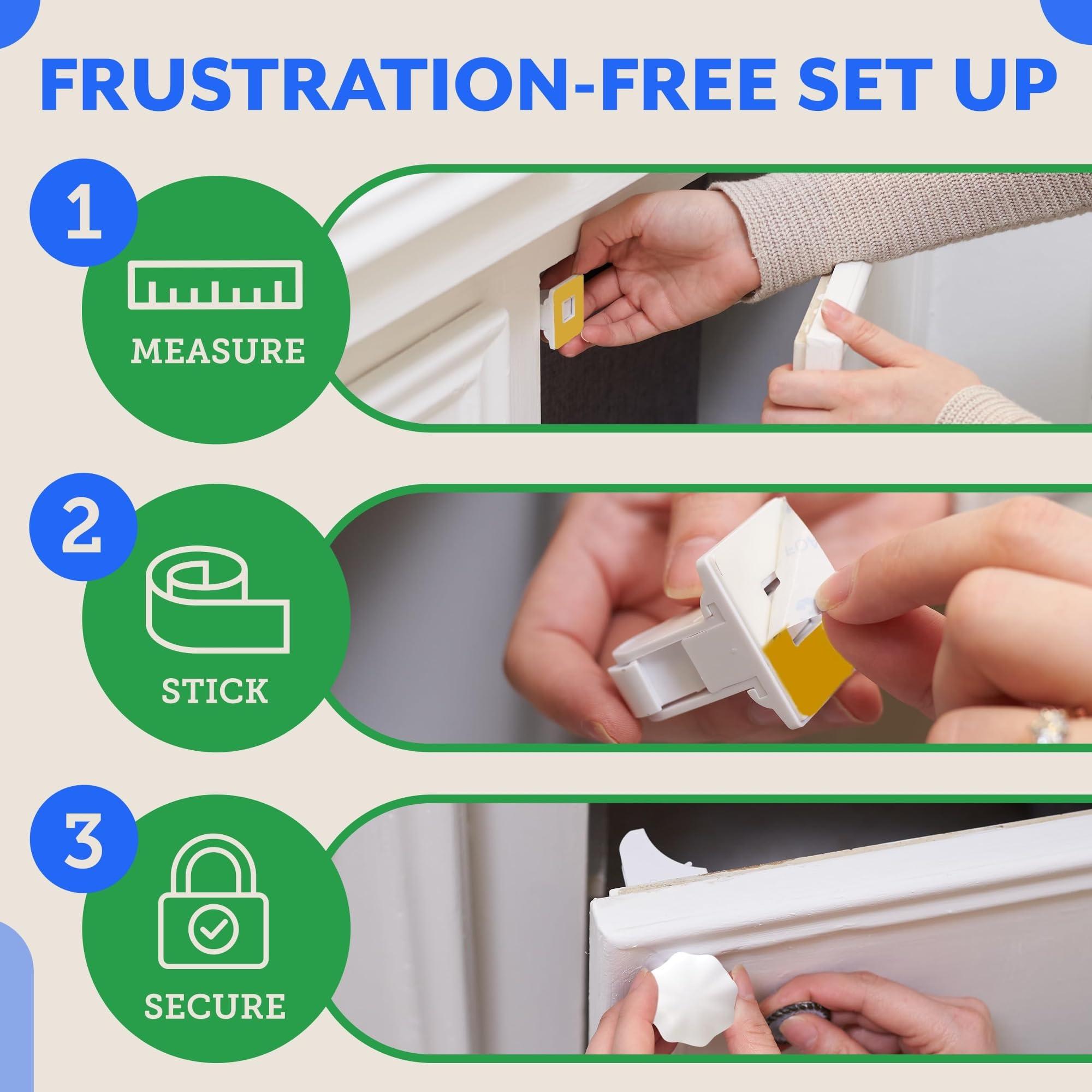 Eco-Baby Eco Baby Magnetic Cabinet Locks for Babies - Magnetic Baby Proofing Cabinet Locks, Child Locks for Cabinets Drawers Doors for Back to School - Easy Installation No Tools Required (12 Pack and 2 Keys)