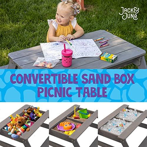 Jack and June Jack & June Cedar Convertible Sand Box and Picnic Table Playset