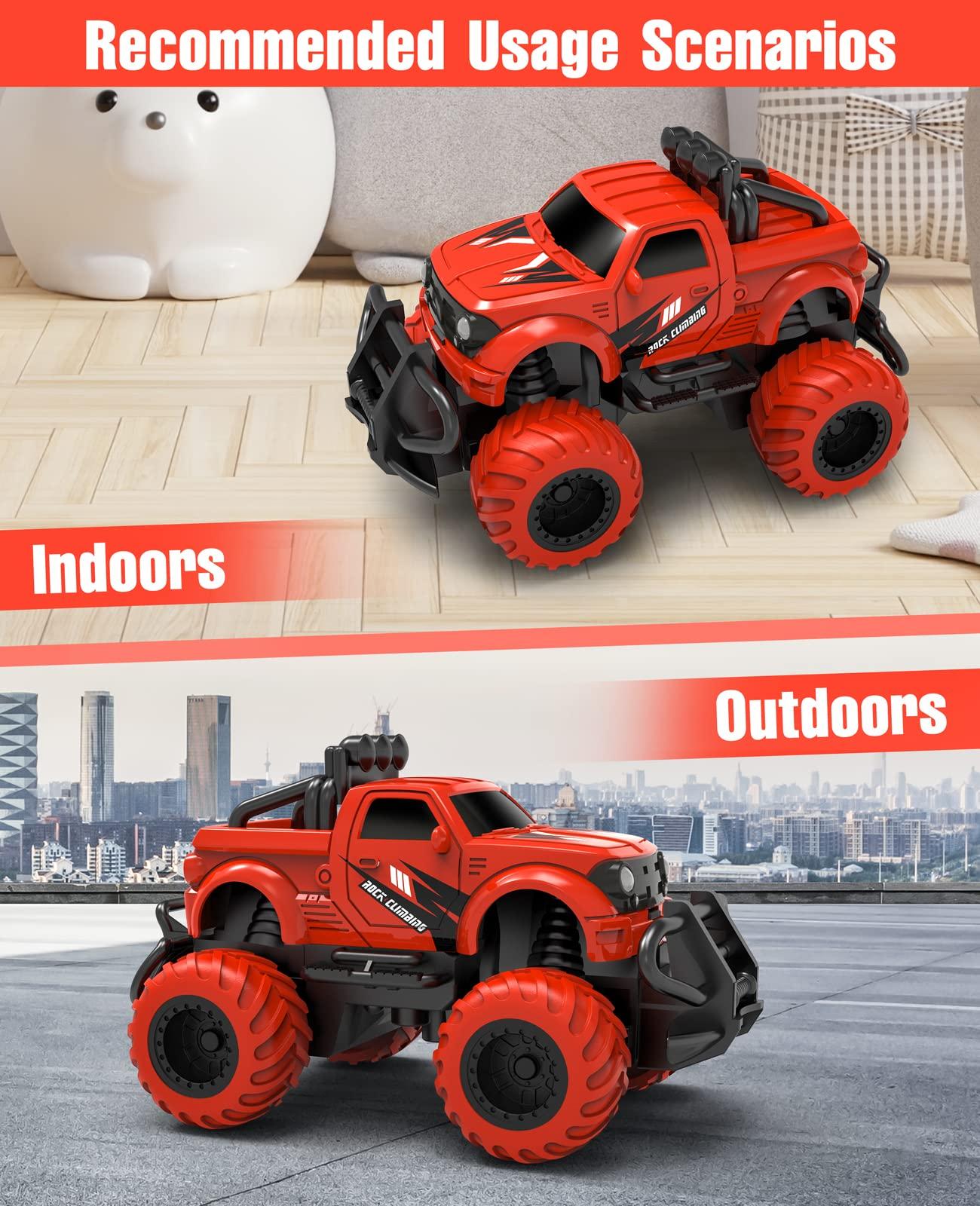 EHO EHO Remote Control Car for Boys 4-7, Monster Truck Toys for 3 4 5 6 Years Old Boys, 2.4Ghz Rc Car Boys Toys Age 4-5, 1/43 Mini Car Toy for 3 4 5 6 Years Old Boys Girls Gifts for 3-6 Years Old