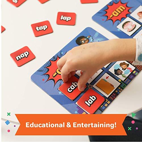 Melby Toys Super Words - CVC Word Builders, Phonics Games, Rhyming Words Game for Kids, Kindergarten Learning Games, Match it Puzzles for Toddlers, Learn to Read Game, CVC Words for Kindergarten Activities