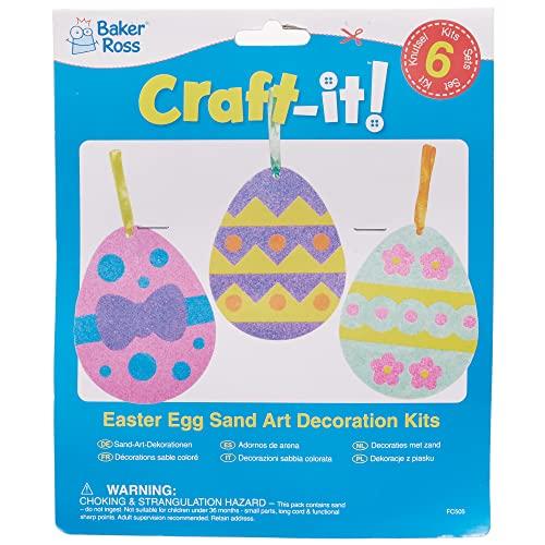 Baker Ross Baker Ross Sand Kunst Ostereier Bastelset - 6er Pack, Sandkunst Kits für Kinder (FC505)