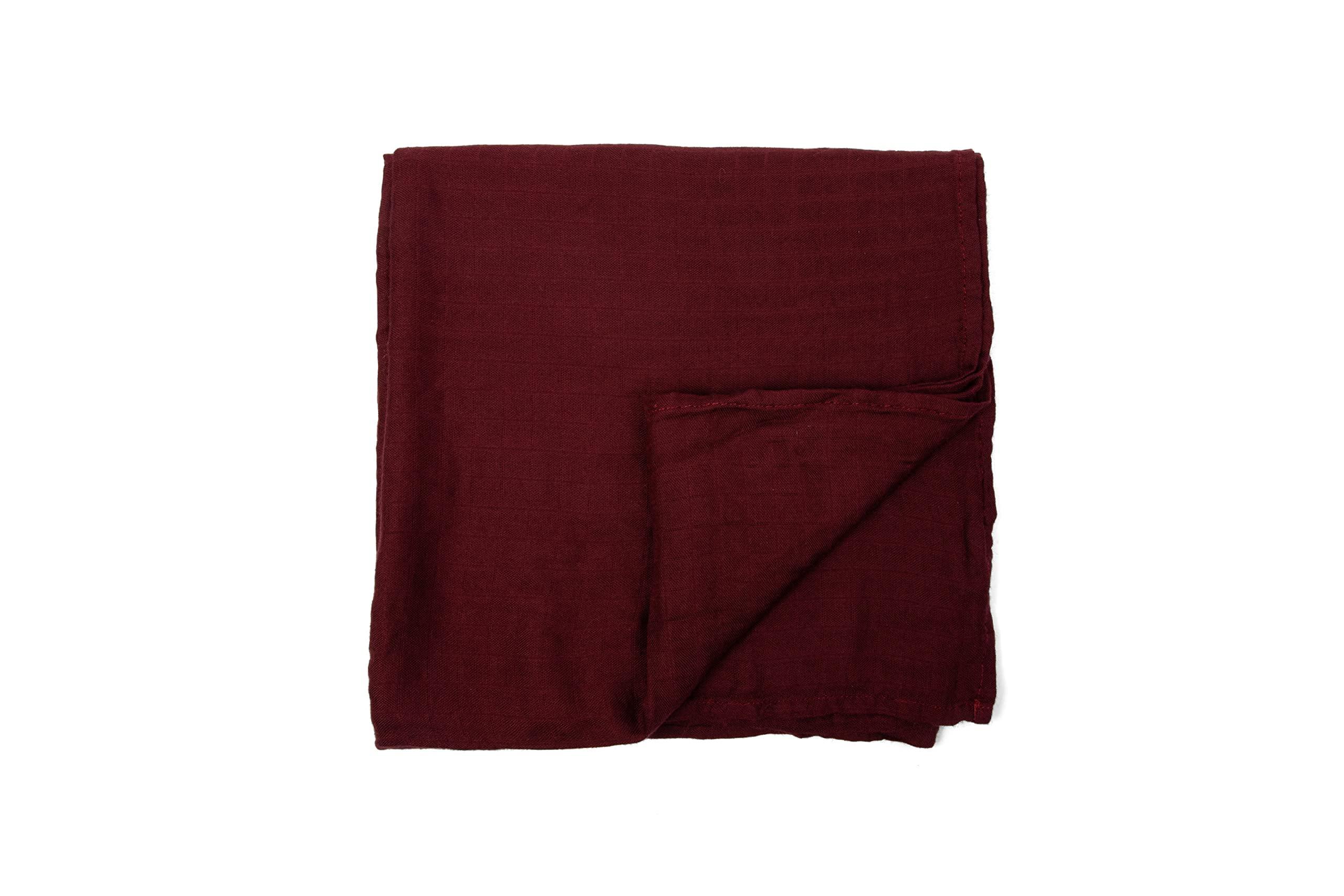 Ninni Co Ninni Co. Baby Swaddle Blanket 100% Viscose Bamboo Muslin Blanket Unisex Swaddle Wrap Soft Baby Blankets for Boys & Girls Breathable & Skin Friendly Newborn Blanket 47 x 47 inches (Maroon)