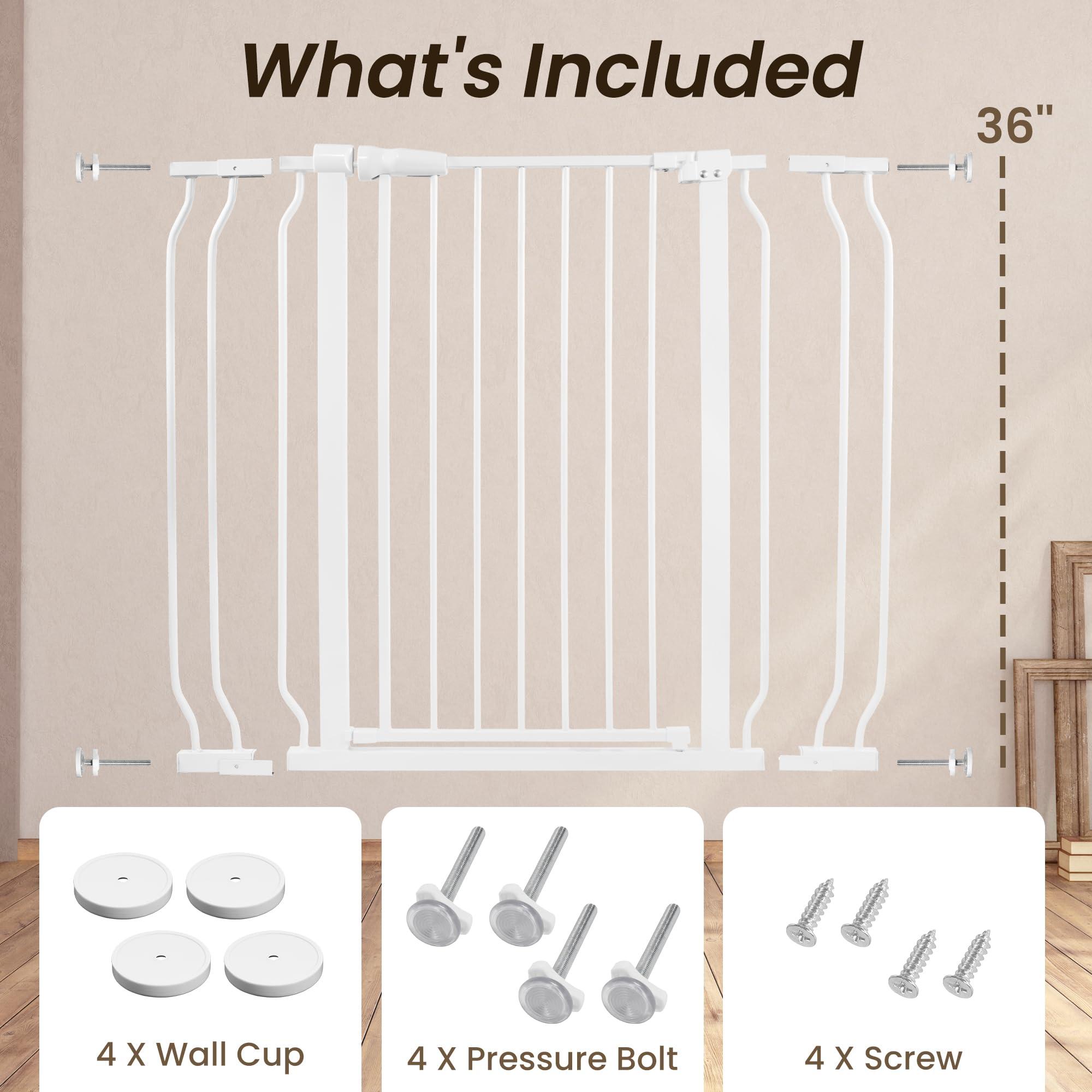 BalanceFrom BalanceFrom Easy Walk-Thru Safety Gate for Doorways and Stairways with Auto-Close/Hold-Open Features, 36-Inch Tall, Fits 29.1 - 43.3 Inch Openings, White