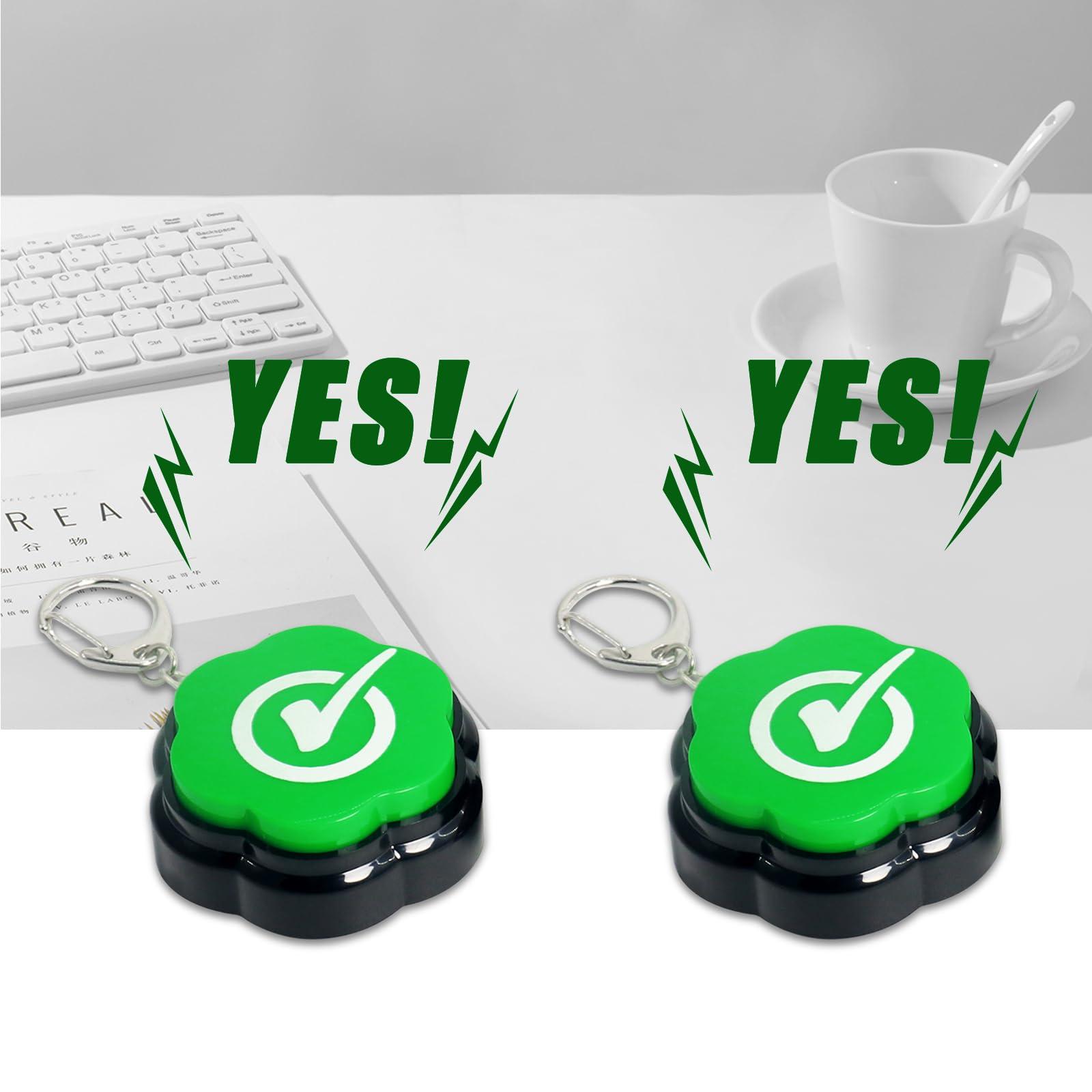 ANLIKY Portable Keychain Right Buzzer Buttons with Sound, Answer Buzzers Set of 2, Buzzers for Game Show, Right Button for Communication