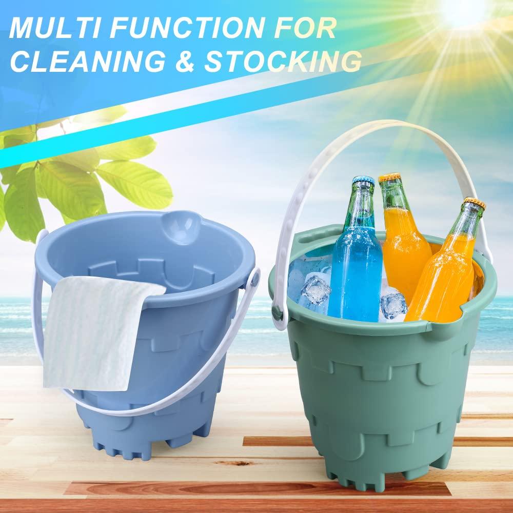 Anzmtosn Jumbo Avocado Castle Model Beach Gear 7\" Large Sand Buckets Pails Beach Water Pool Gardening Bath Toy Environmentally ABS Durable Thick Plastic Complete Gift Set Bundle for Kids Boys Girls