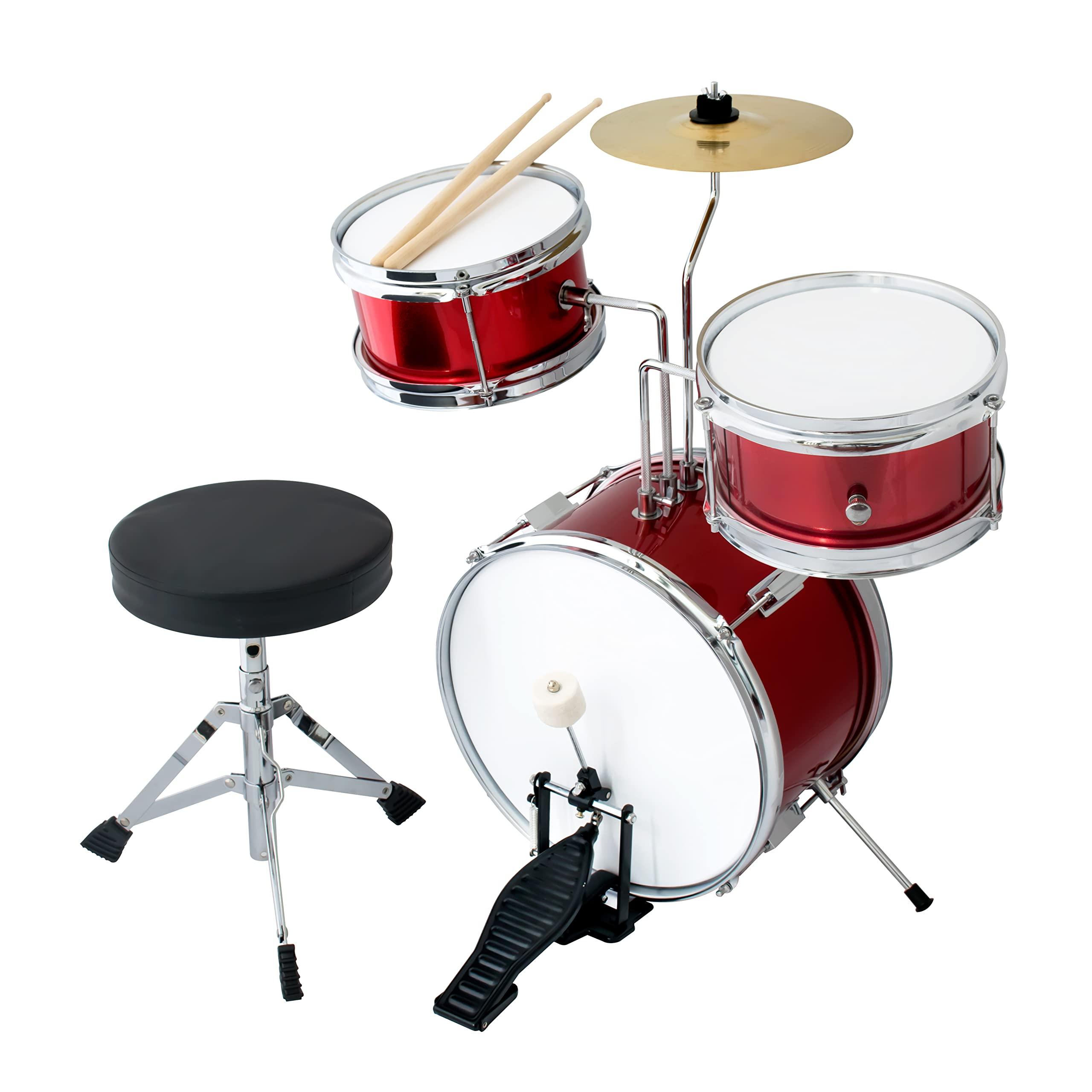CB SKY CB SKY 5-piece Kids/Junior Drum Set 13\" bass drum/Beginner (Standard) /Kids musical toys, musical instrument (Red)