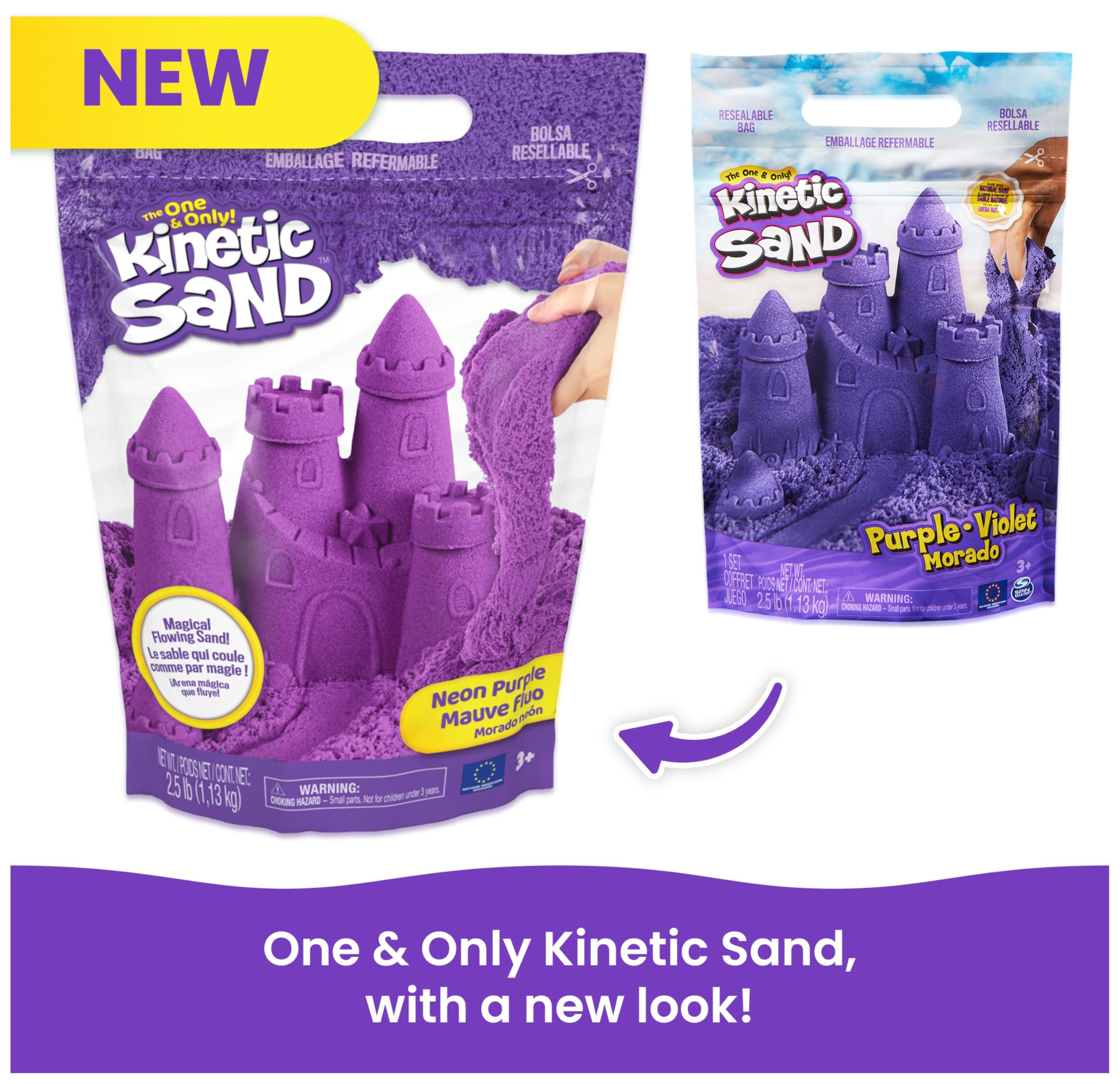 Kinetic Sand Kinetic Sand, 2.5lbs Purple Play Sand, Moldable Sensory Toys for Kids, Resealable Bag, for Ages 3 and up