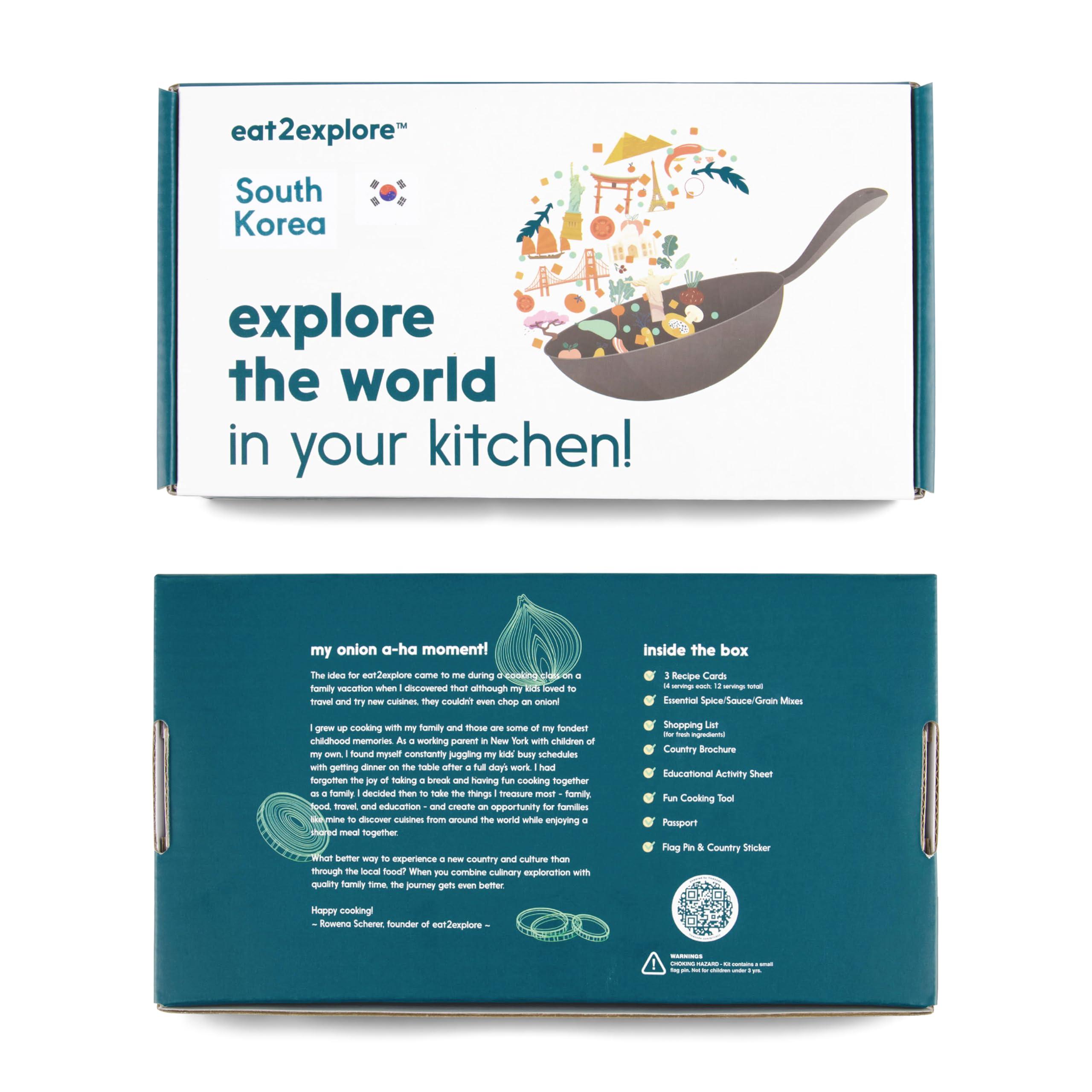 eat2explore eat2explore Cooking Kits for Kids - Interactive & Educational Real Kids Cooking Kit with 3 Recipe Cards, Key Ingredients & Cooking Tools - Ideal Idea for Kids who Love to Cook(South Korea Edition)