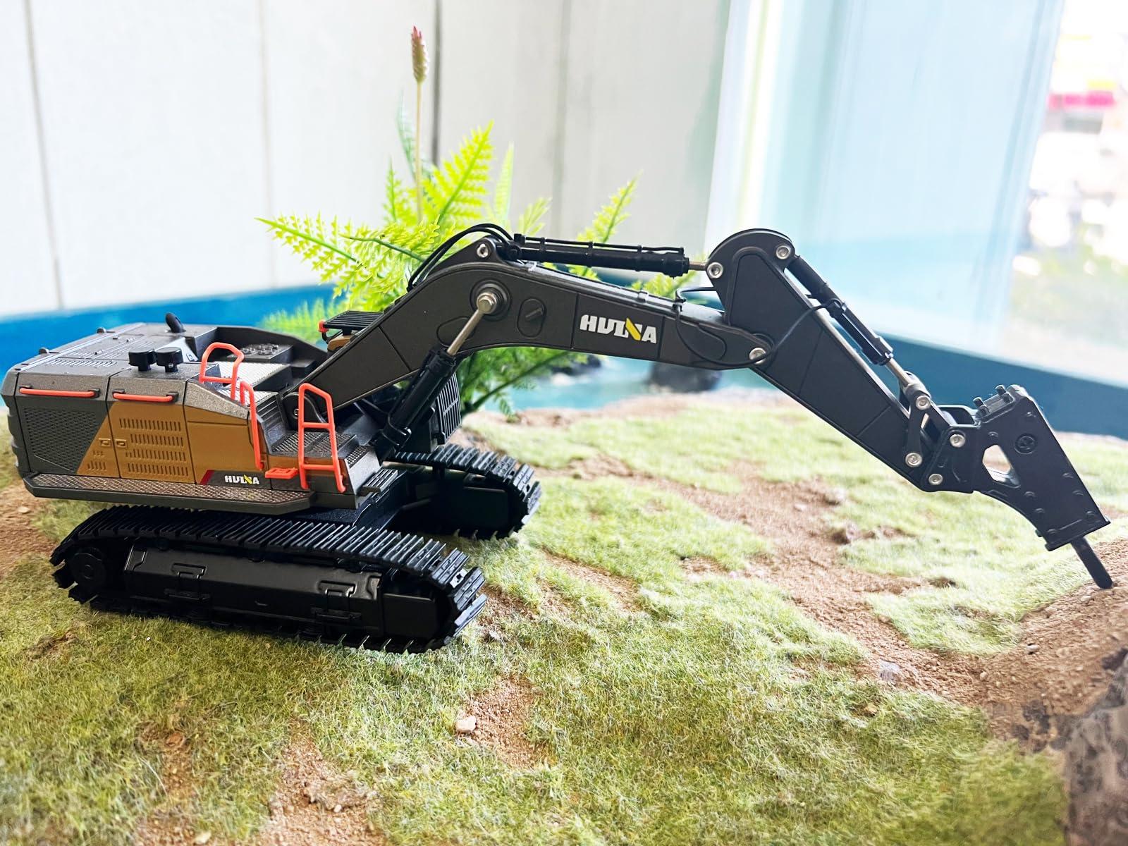 Gemini&Genius Gemini&Genius Drill Excavator Toy for Kids, 1:50 Scale Impact Hammer Excavator Construction Vehicle Toy, Demolition Machine-Tracked Driller, Engineering Car Great Toys and Gifts (Demolition Machine)