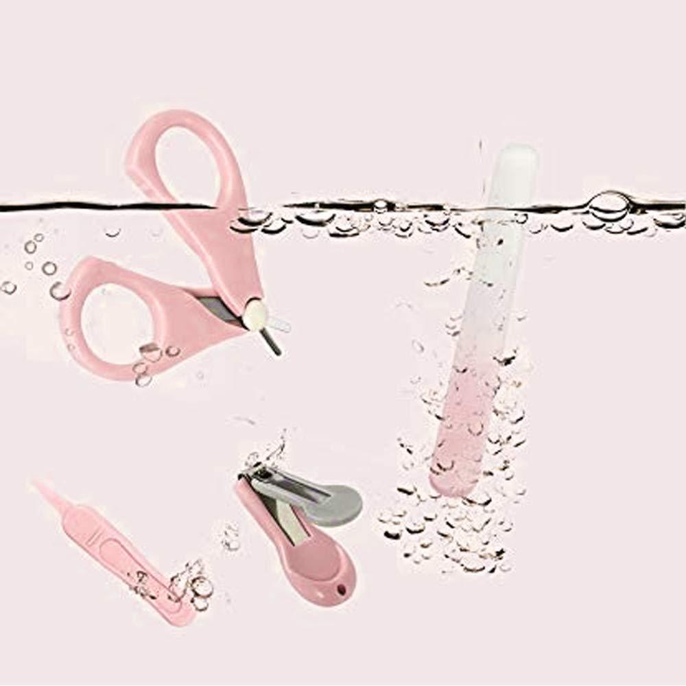 Emoly Emoly Baby Manicure Set, 4-in-1 Baby Grooming Kit, Premium Stainless Steel, Baby Nail Clippers, Scissor, File & Tweezer, Baby Nail Care Kit for Newborn, Infant & Toddler (Pink)