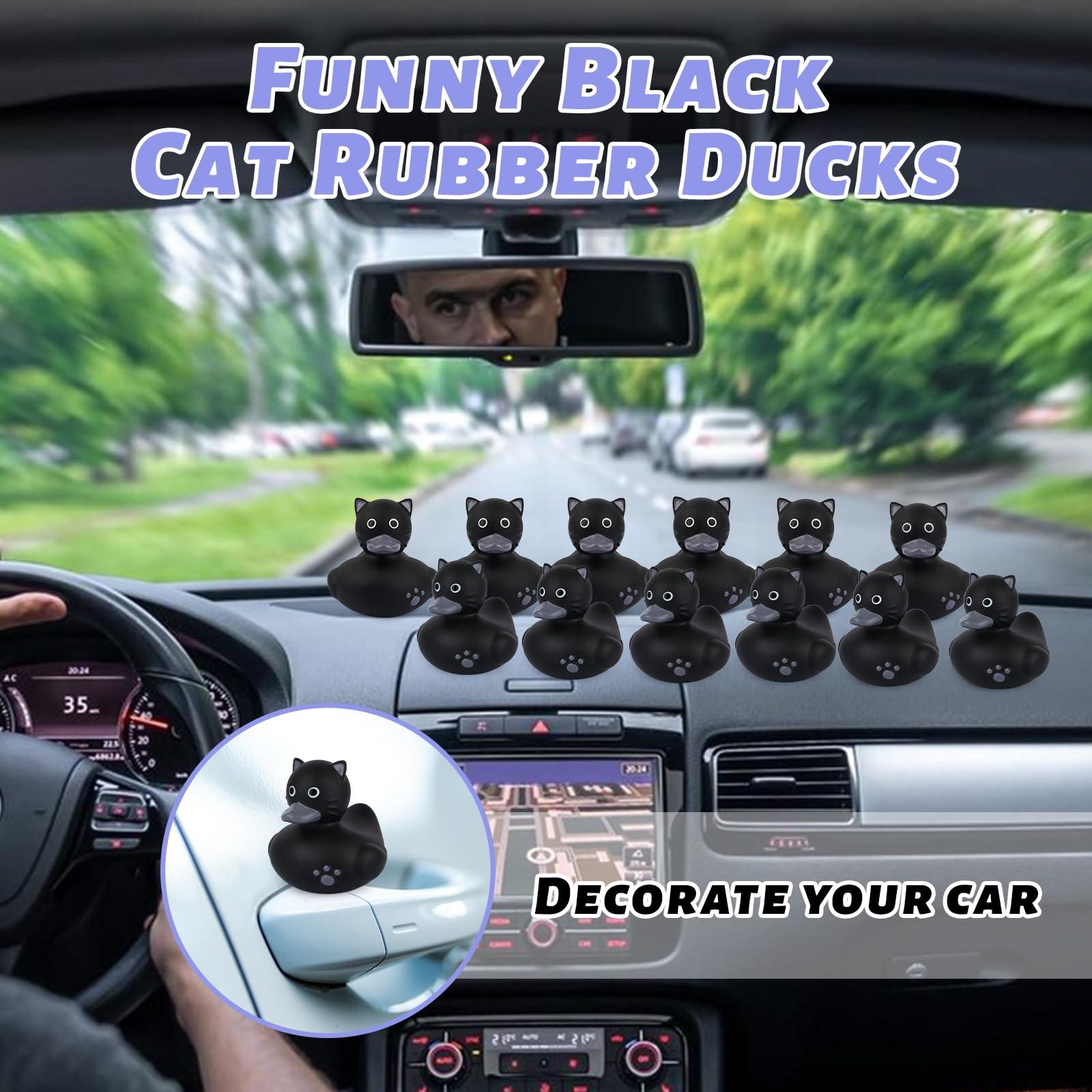 LMTGLDT 12pcs Rubber Ducks in Bulk, Ducks for Jeeps,Black Cat Rubber Ducks Jeep Ducking, Baby Bath Toys for Rubber Duckies ,Birthday Gifts Pool Holiday Ducks Party Favors