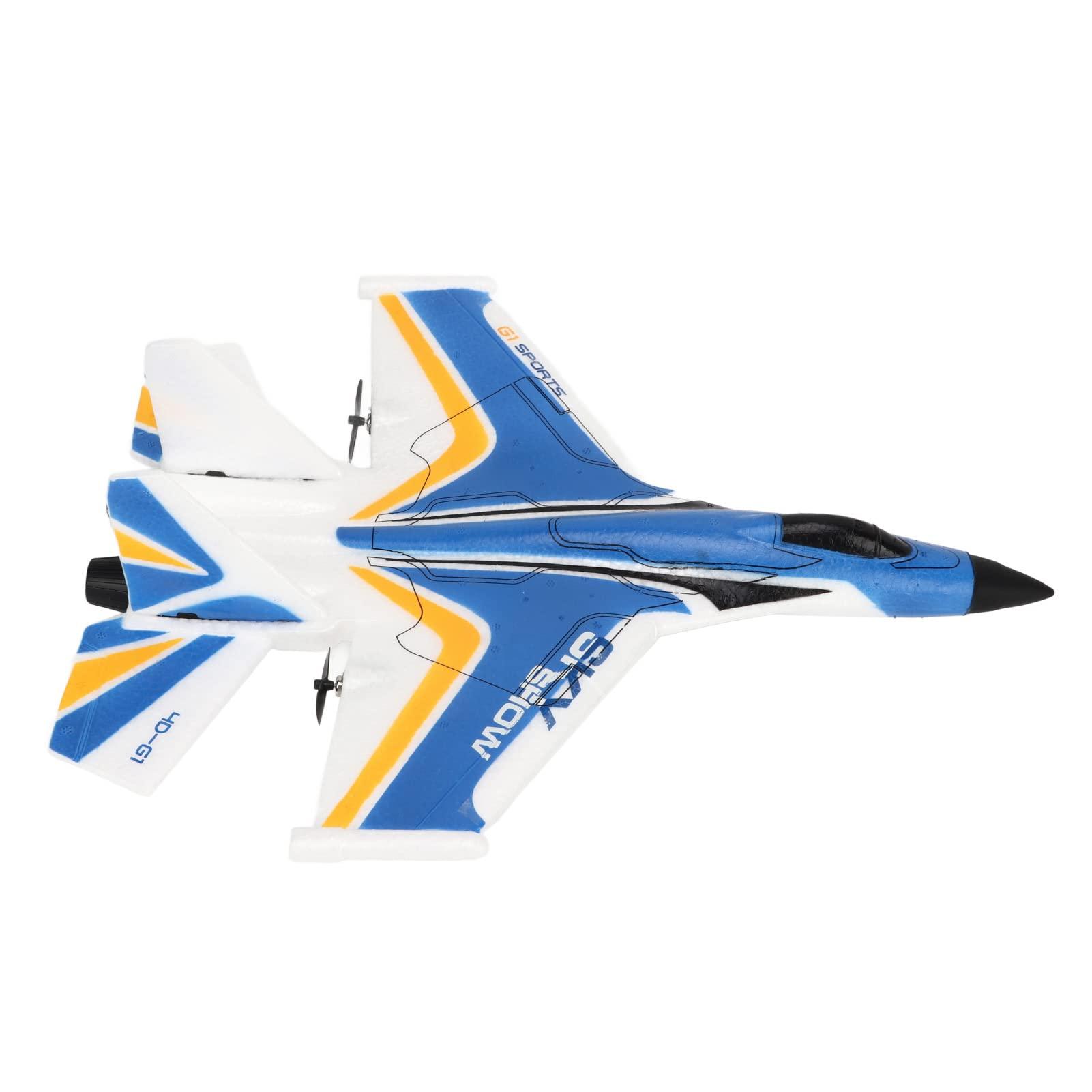 EVTSCAN EVTSCAN RC Glider Plane - 2.4GHz Remote Control Airplane with LED Light, Lightweight Flexible RC Glider, Easy to Fly RC Glider for Kids & Beginners(3 Batteries-Blue)