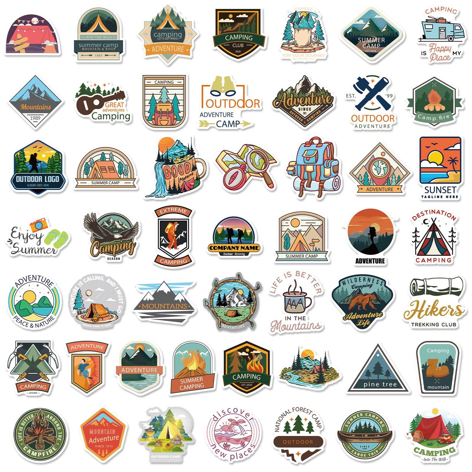 Drive Travel Camping Stickers for Water Bottles Outdoor Hiking Adventure Stickers 200PCS Vinyl Sticker Packs Wilderness Nature Stickers Travel Stickers for Adults Teens Girls Boys Kids