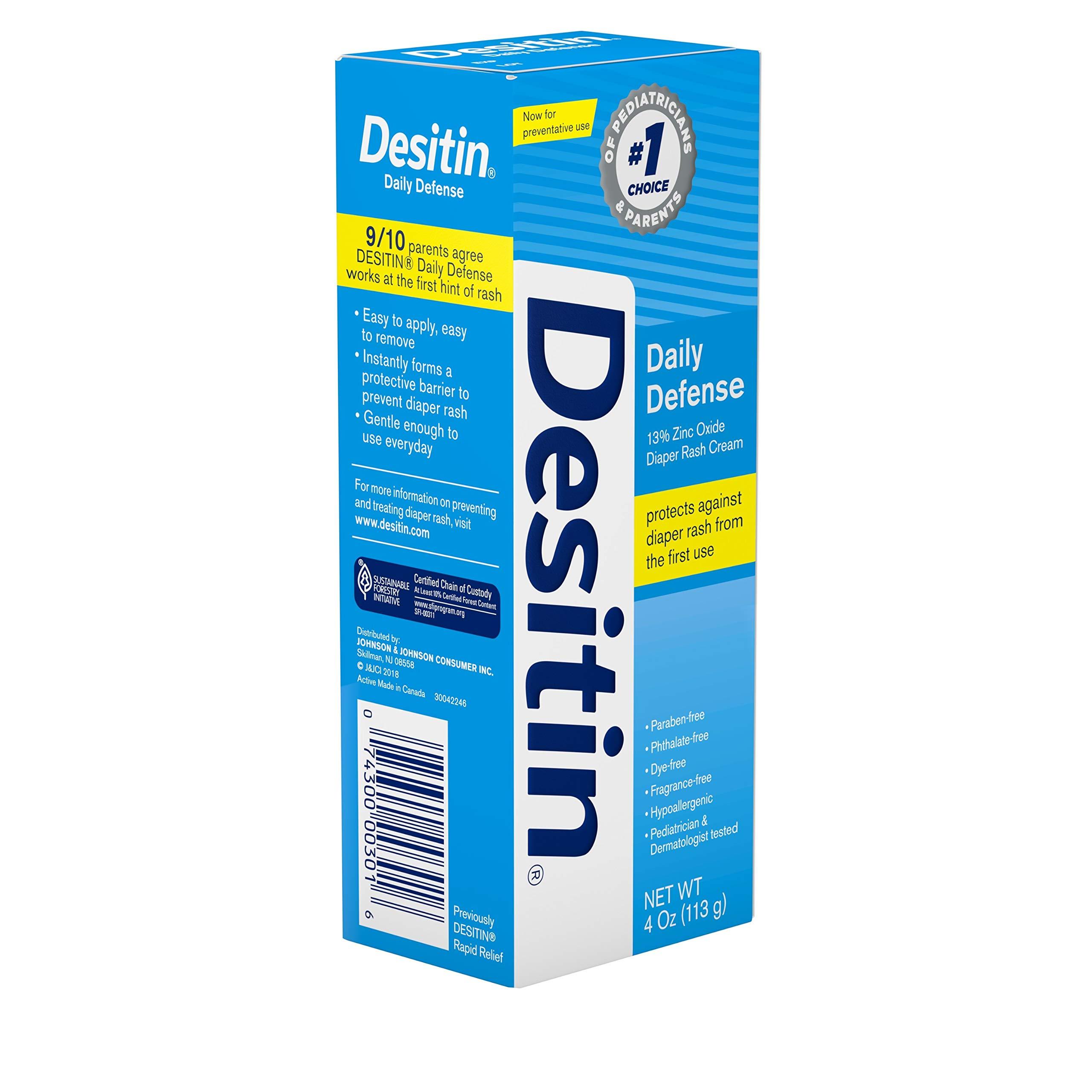 Desitin Desitin Daily Defense Baby Diaper Rash Cream with Zinc Oxide to Treat, Relieve & Prevent diaper rash, 4 oz