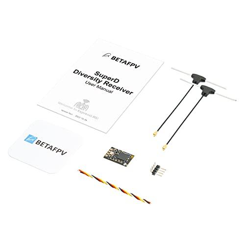BETAFPV BETAFPV SuperD ExpressLRS 2.4GHz V3.0 Diversity Receiver with Two Antennas TXCO Tech Long Range Performance Support CRSF Protocol Compatible with FPV Drone Freestyle and Fixed-Wing Aircraft