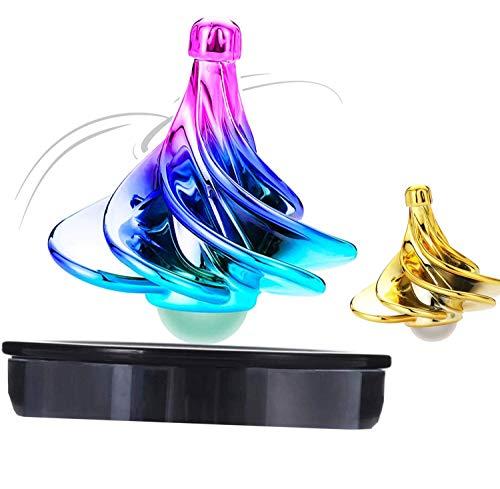 KIDDO KOO KIDDO KOO Tornado Spinning Tops - New Spinning top for Kids and Adults. A Great Decompression Toy forhome or The Office. Spins with Wind! Our Gyro Tops can Forever Spin (Aurora & Gold 2PK)
