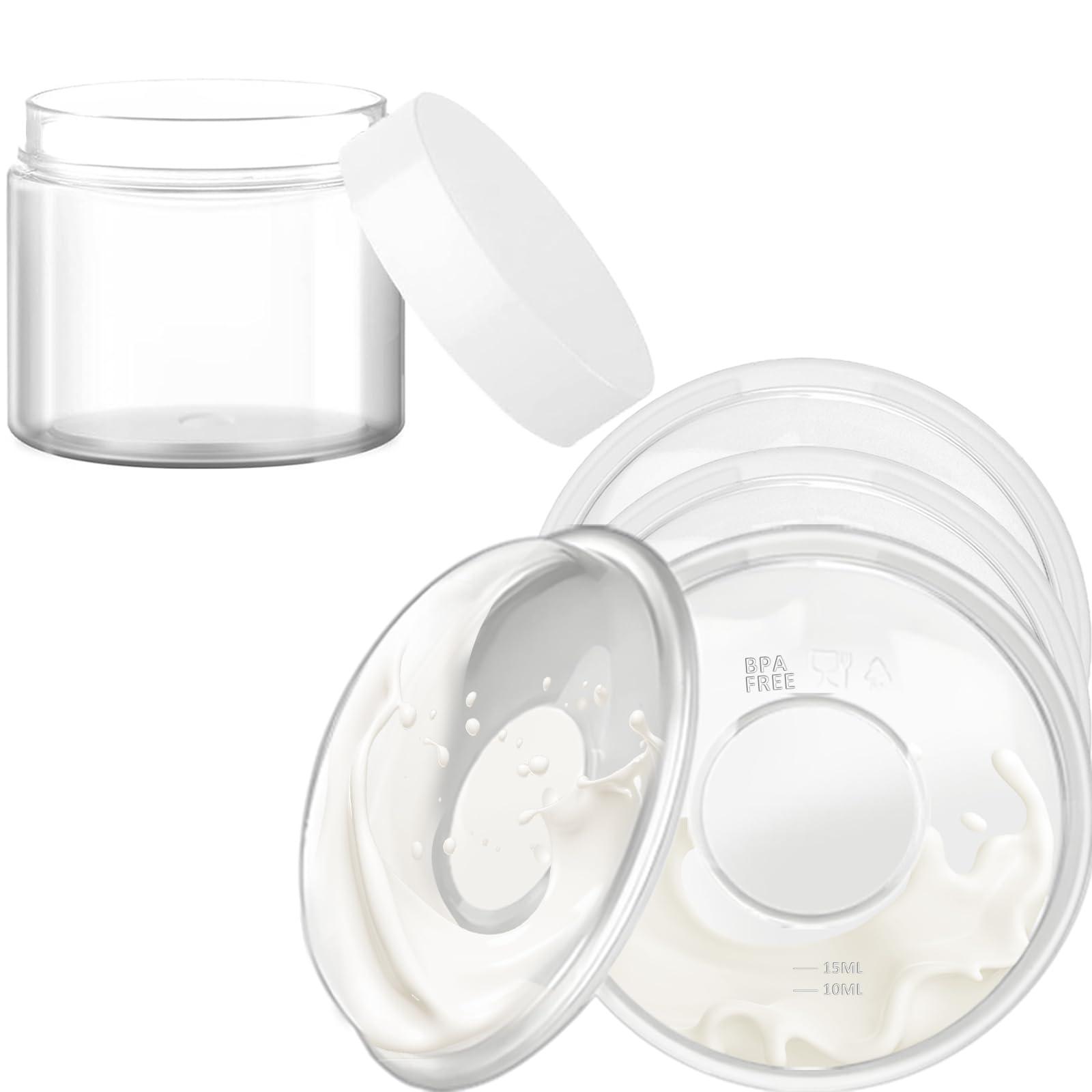 Csakri Milk Collector,4 Pack Reusable Breast Shells with Dustproof Case, Silicone Pad Milk Catcher for Sore Nipples During Milking or Breastfeeding, Collect Breastmilk Leaks for Nursing Moms