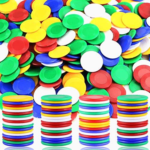 Wpxmer Wpxmer 300 Plastic Poker Chips, Poker Card Game Chips Bulk for Game Play, Learning Math Counting, 5 Colors