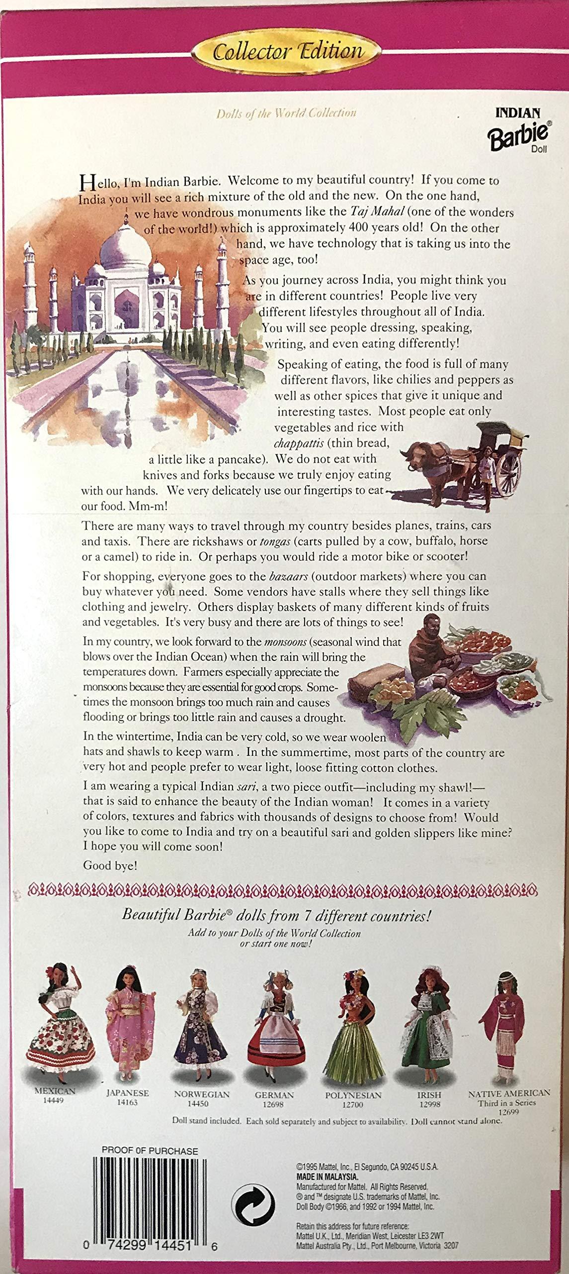 Barbie Barbie As an Indian, Dolls of the World Collection