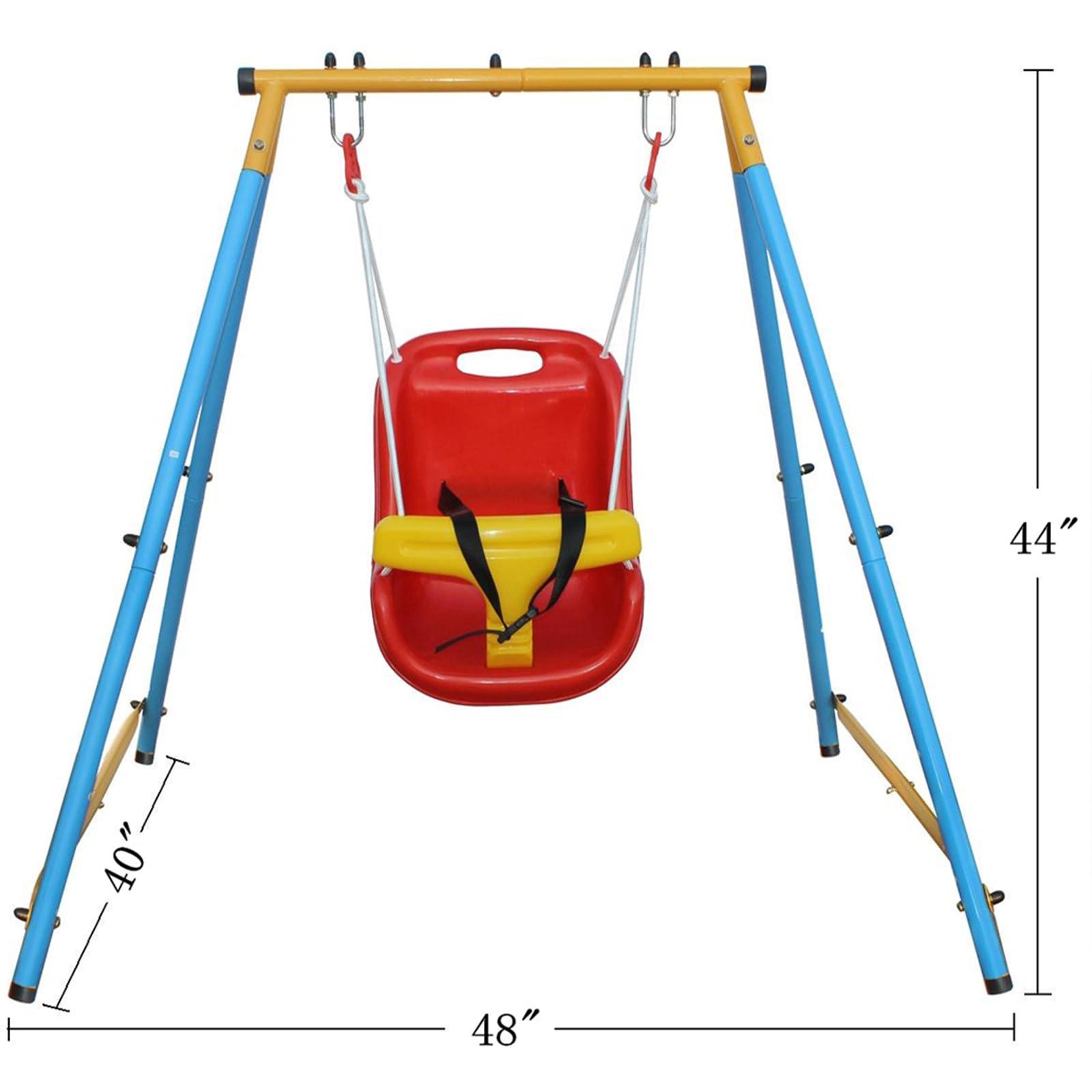 FocusOnHome Baby Swing Outdoor Toddler Swing, Heavy Duty Swing Set for Backyard Indoor/Outdoor Toys for Toddlers 1-3 Years Old with Safety Harness,48" W X 40" D X 44" H