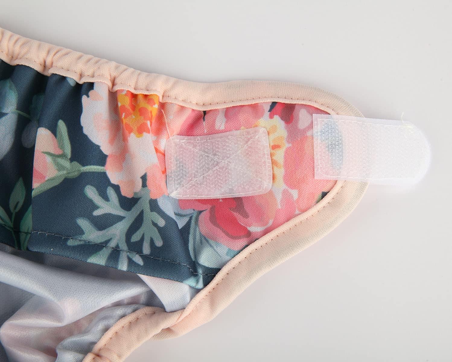 Sigzagor Newborn Baby Cloth Diaper Cover Nappy Hook and Loop (Flowers Deers)