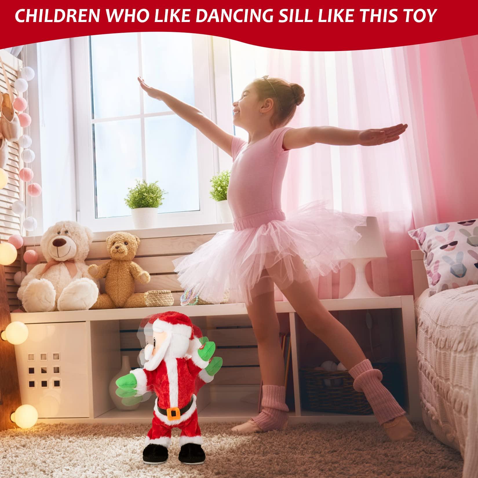 Gfilay Gfilay Twerking Santa Claus - Dancing Electric Christmas Stuffed Plush Doll Singing English Song Xmas Santa Toys for Kids