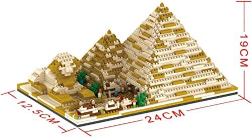 FULHOLPE FULHOLPE Egyptian Pyramids Micro Bricks Mini Building Blocks Set (1,456 Pieces) - World Famous Architectural Model Set Modular Building Kit
